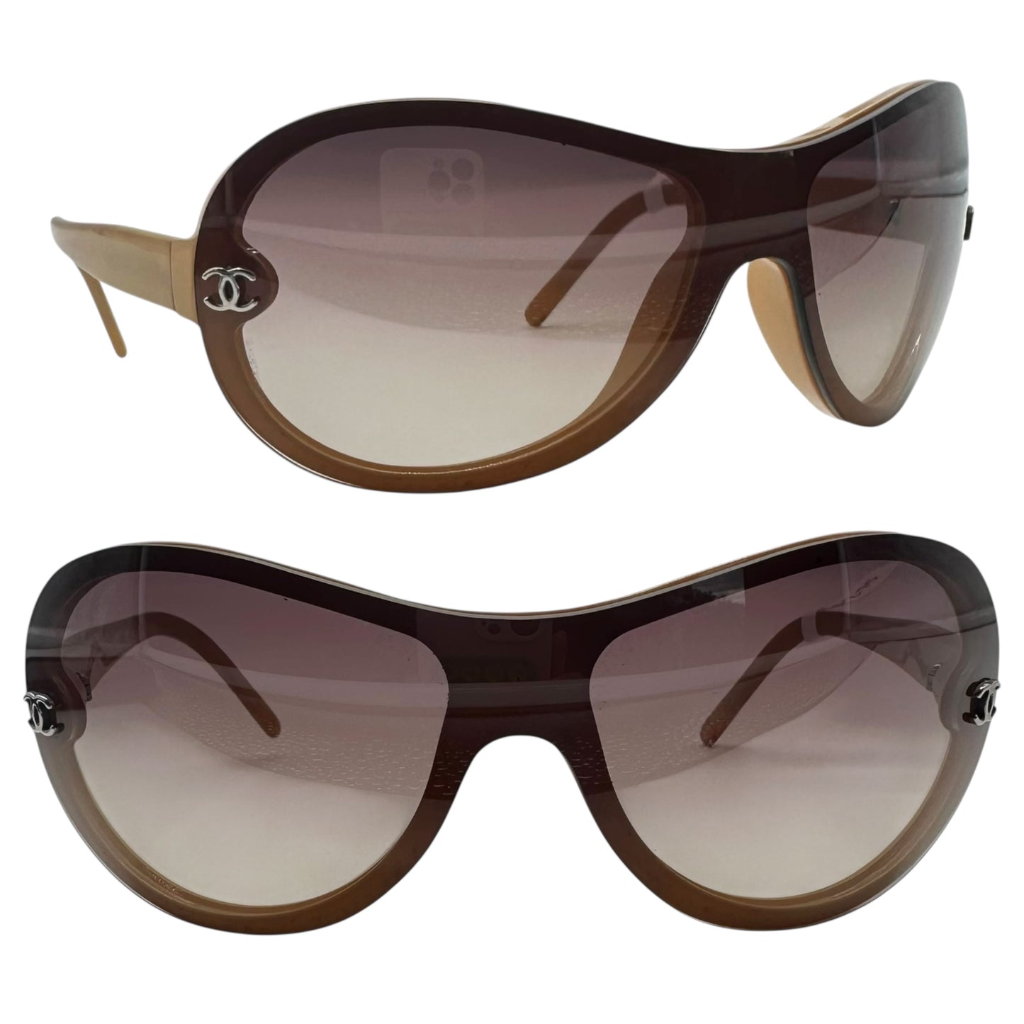 Chanel Brown 5066 Round Shield Sunglasses - Outfit Repeater