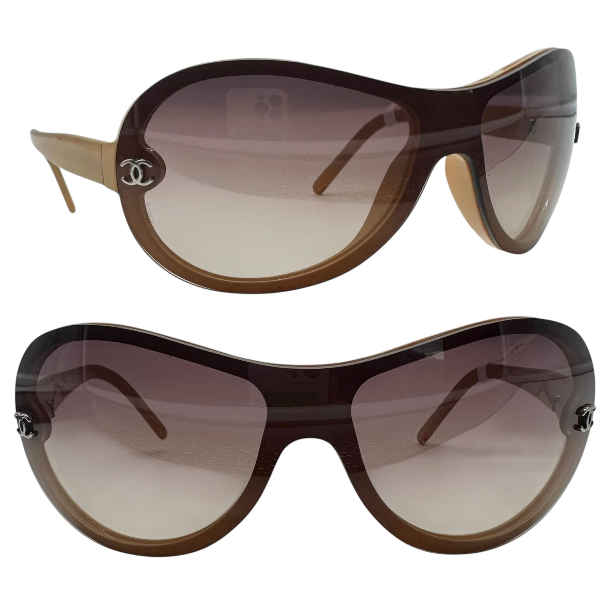 Chanel Brown 5066 Round Shield Sunglasses - Outfit Repeater