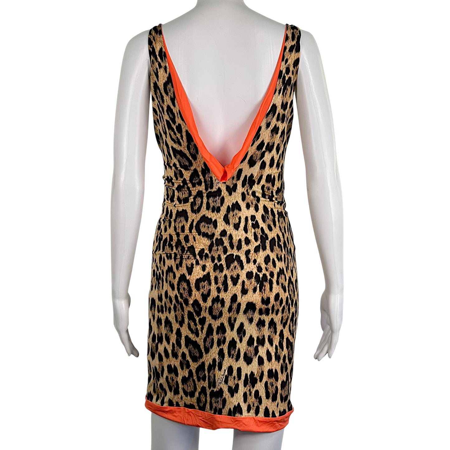 Roberto Cavalli Reversible Leopard Coral Mini Dress