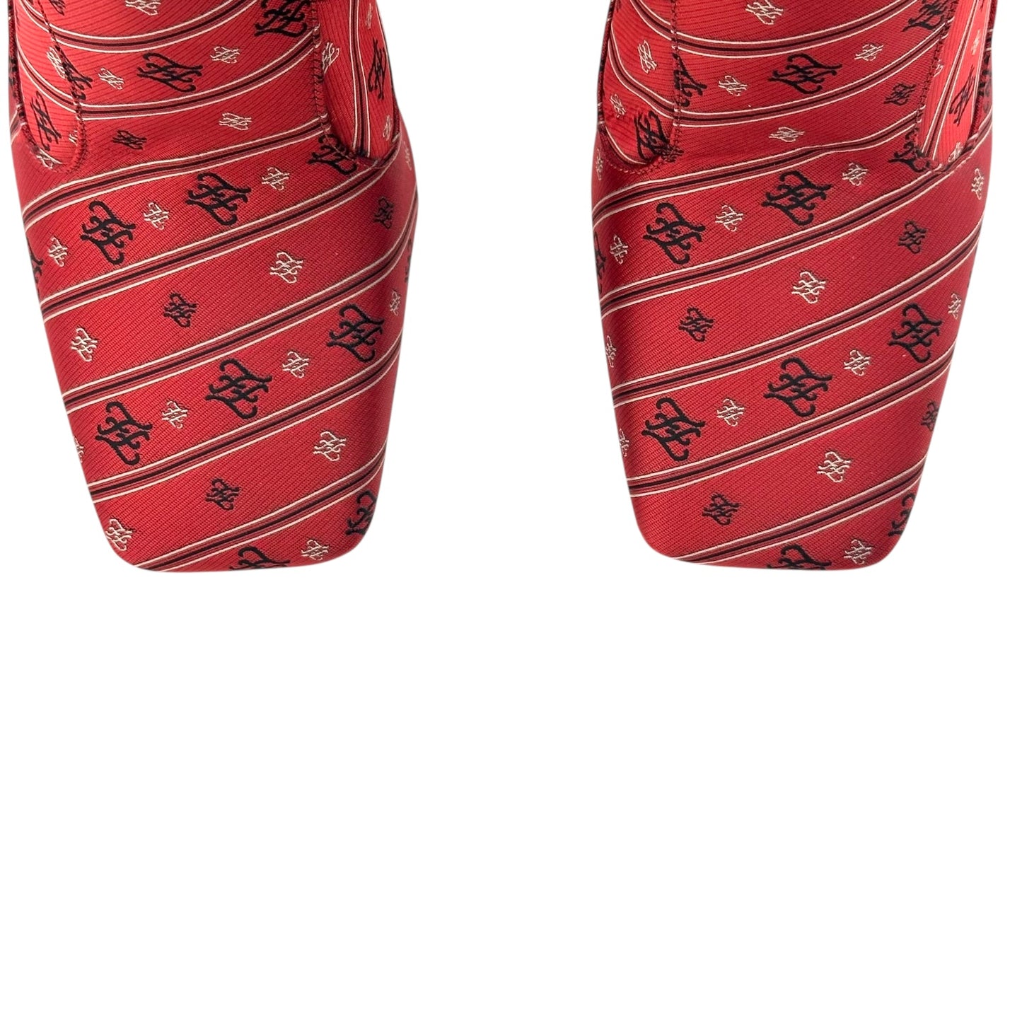 Fendi Red Jacquard Heeled Boots