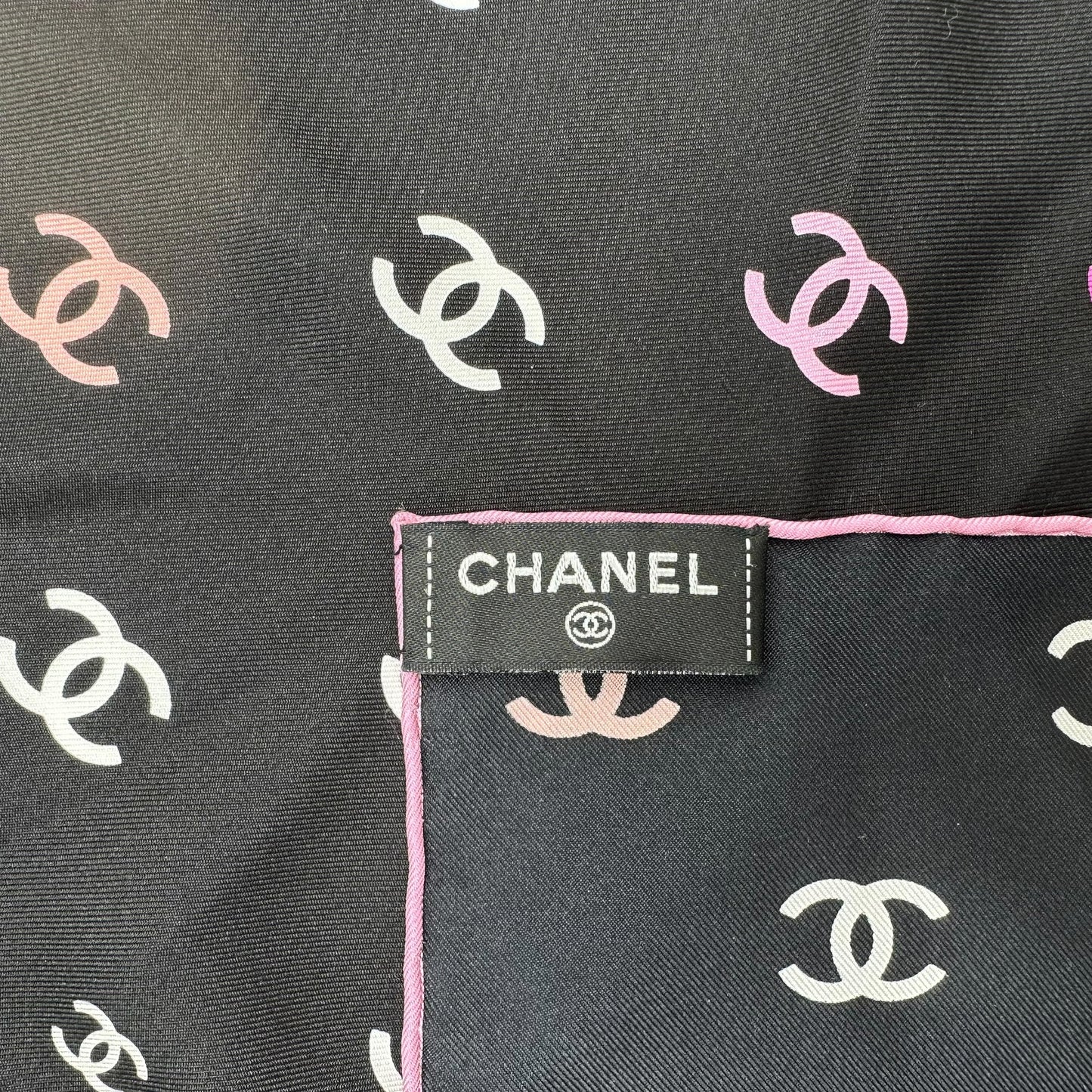 Chanel Multicolor Logo Silk Scarf