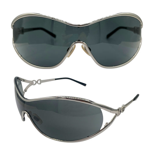 Dolce & Gabbana DG2020-B Crystal Black Shield Sunglasses