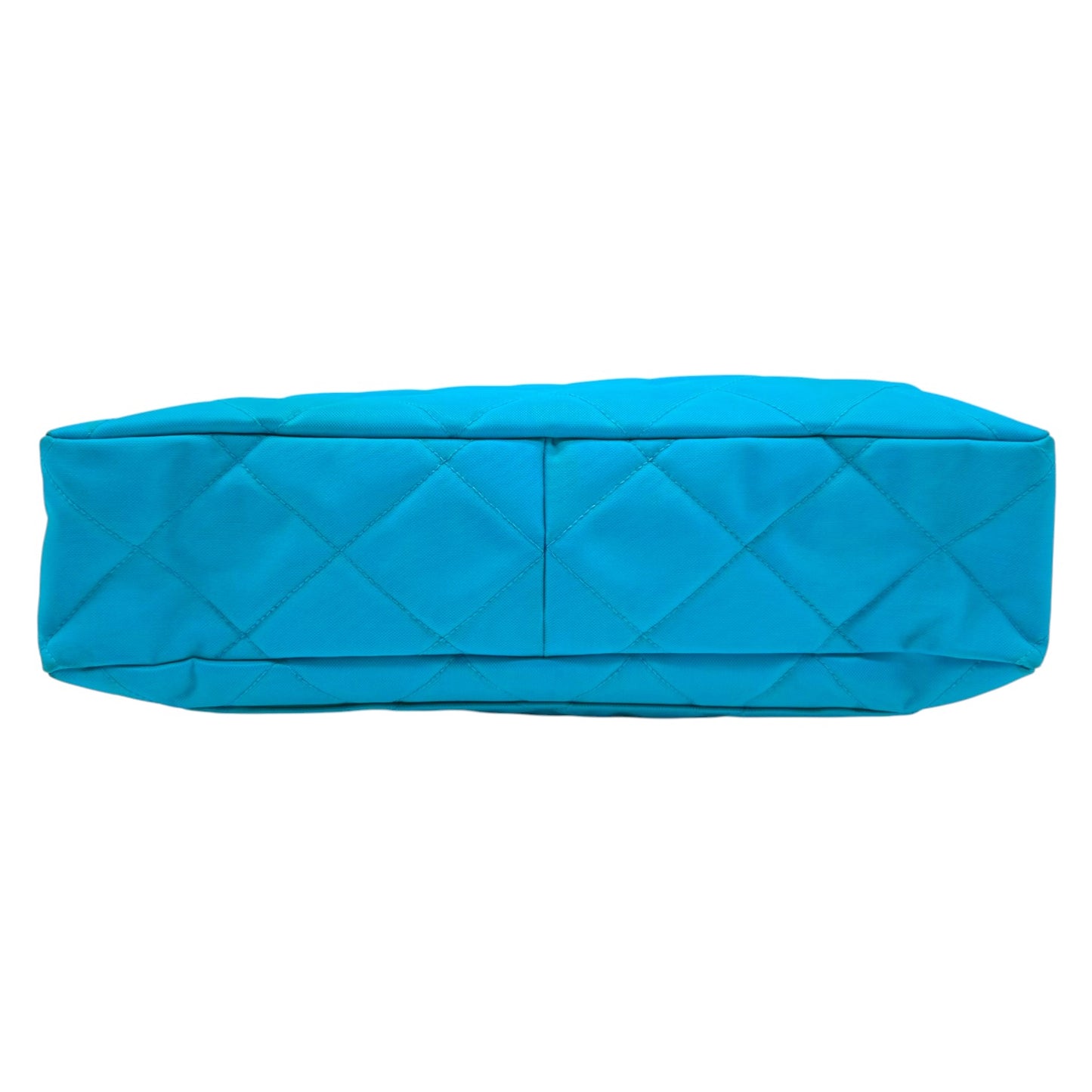 Chanel Bright Turquoise & Gold Matelasse Quilted Nylon Shoulder Bag 1991-94