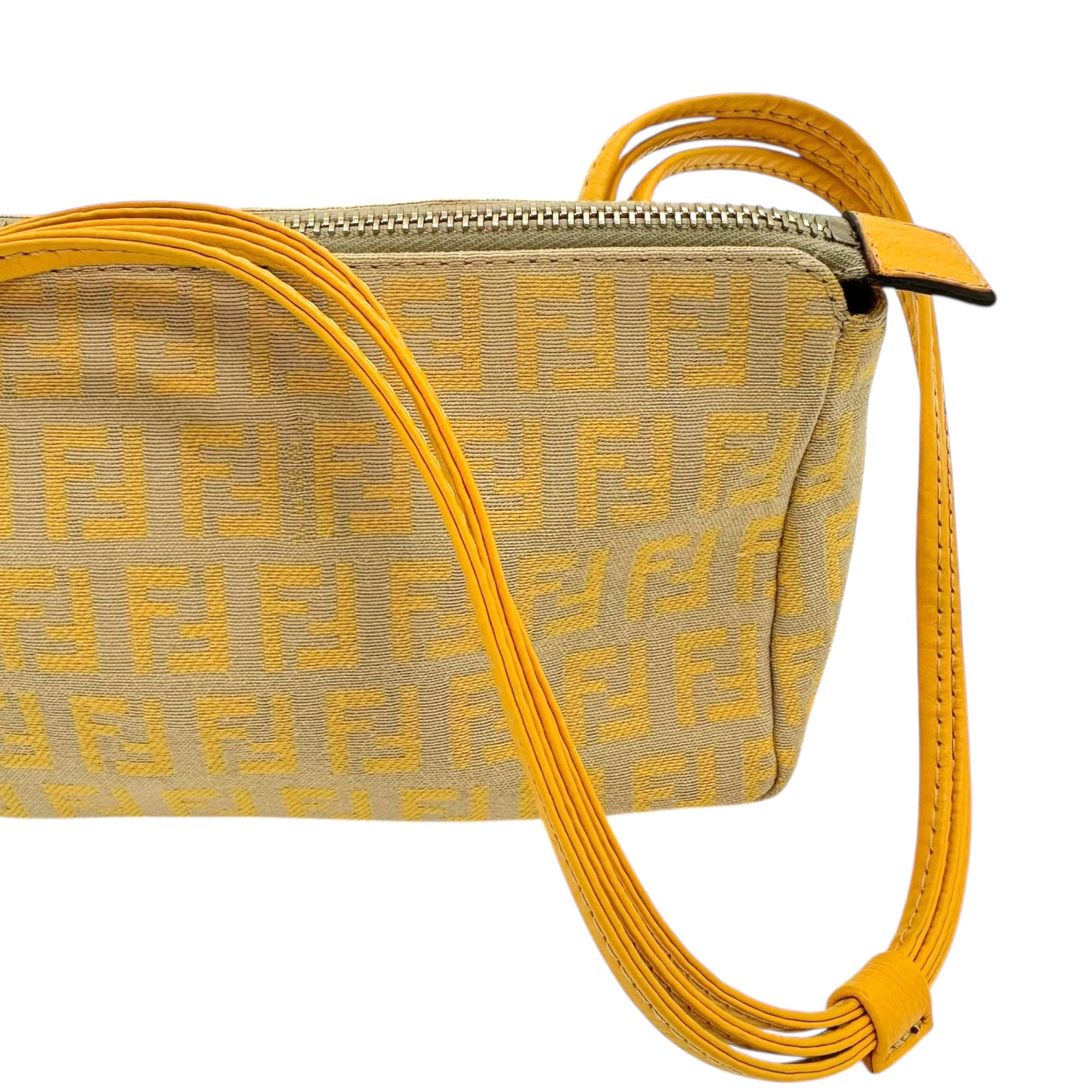 Fendi Yellow & Tan Zucchino Monogram Pochette Bag - Outfit Repeater