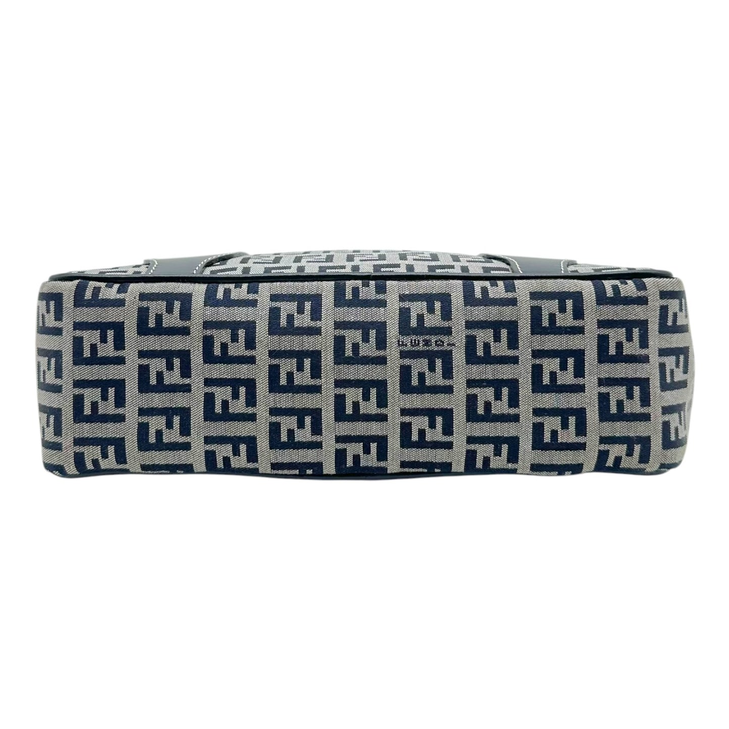 Fendi Navy Zucchino Monogram Kisslock Handbag