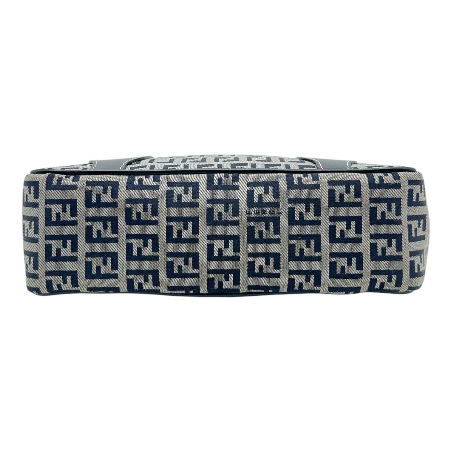 Fendi Navy Zucchino Monogram Kisslock Handbag