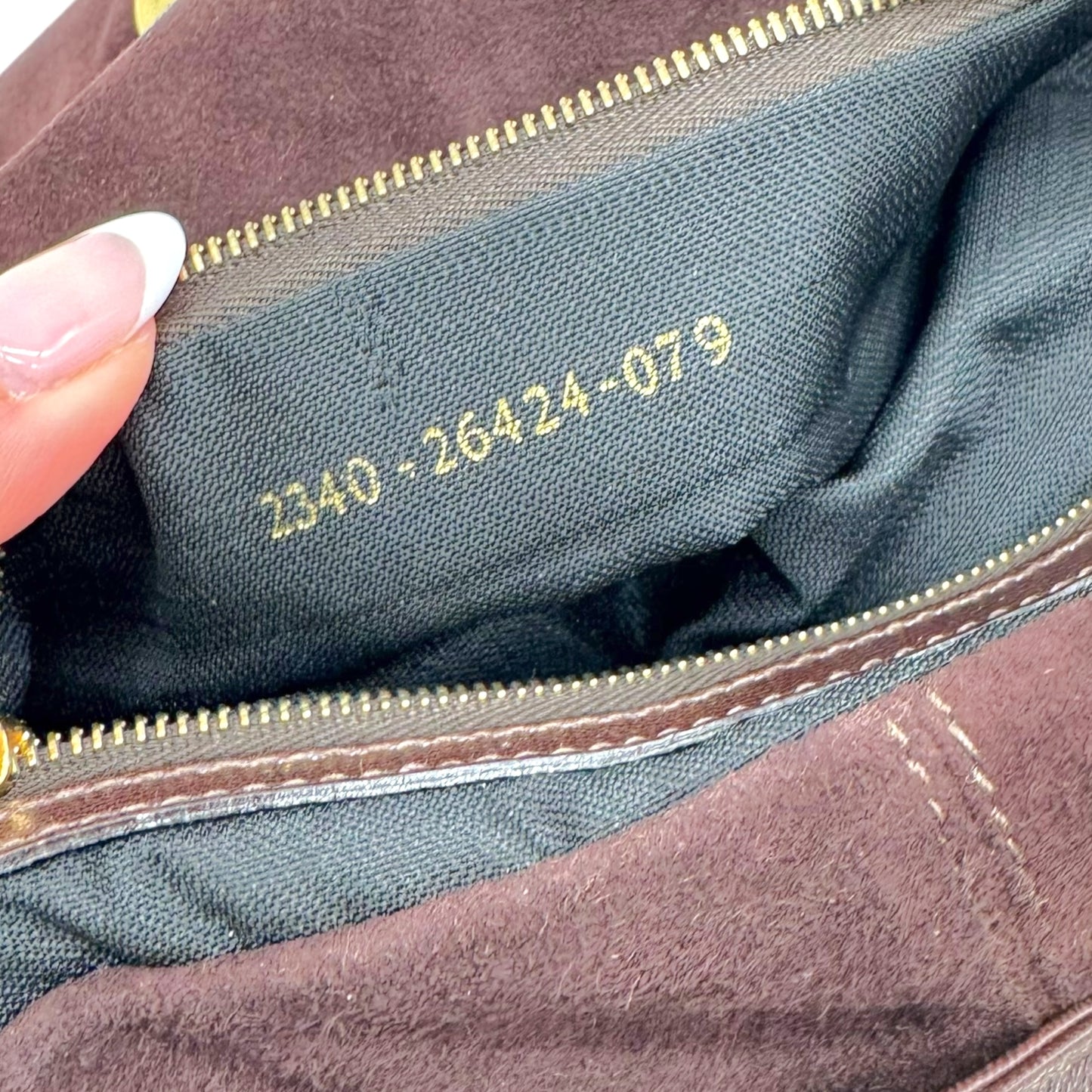 Fendi Brown Suede & Leather Baguette Bag