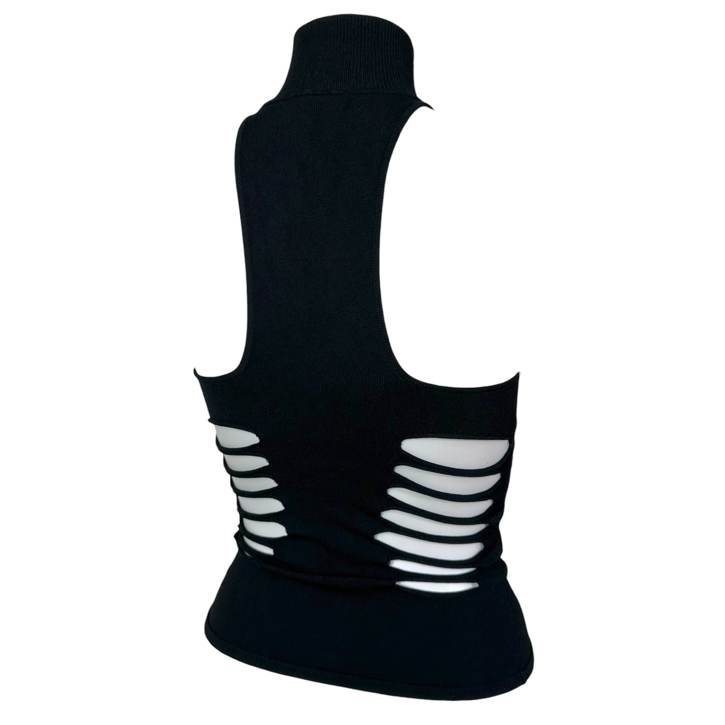 Gianni Versace Cut-Out Side Sleeveless Mock-Neck Tank