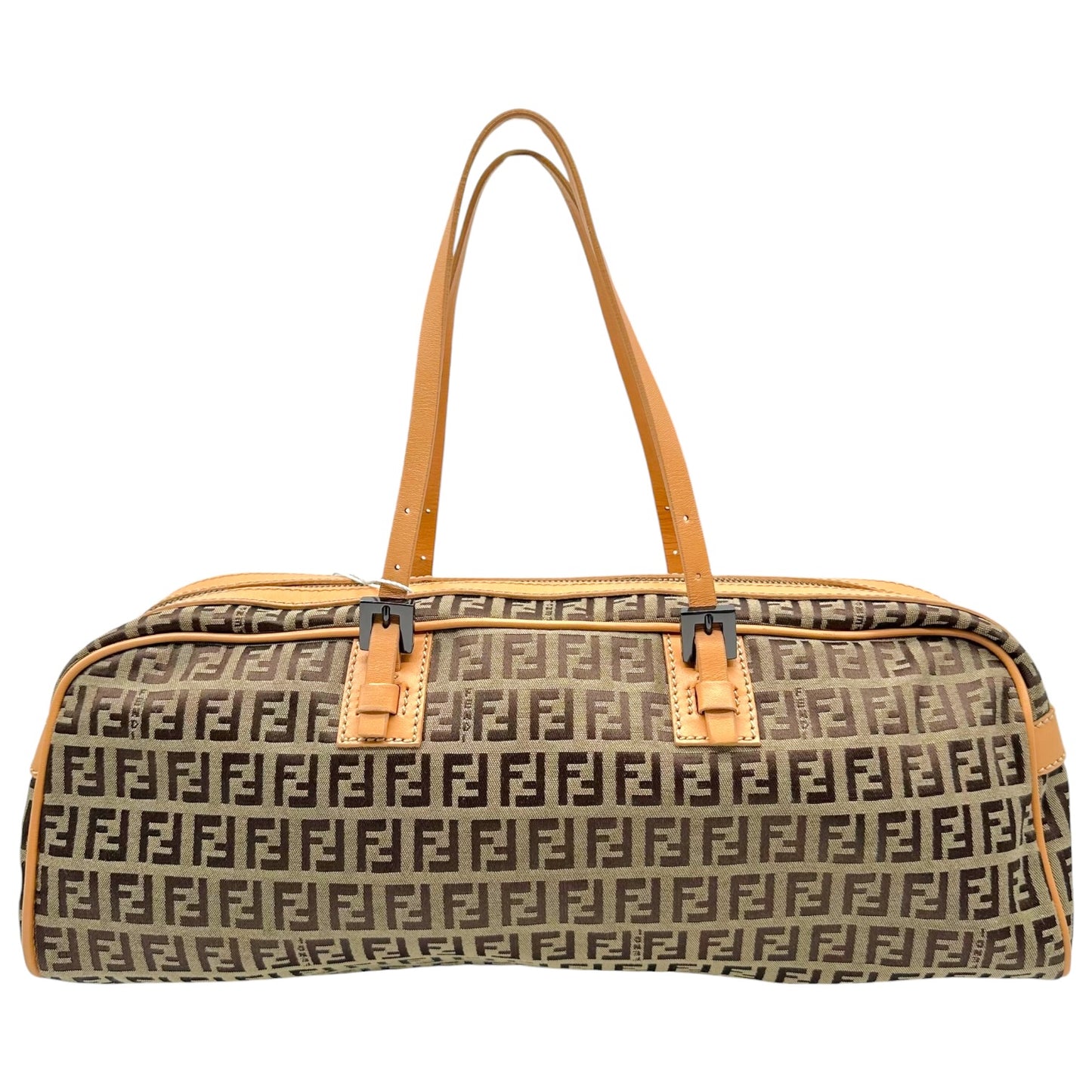 Fendi Tan & Brown Zucchino Mongram East-West Shoulder Bag