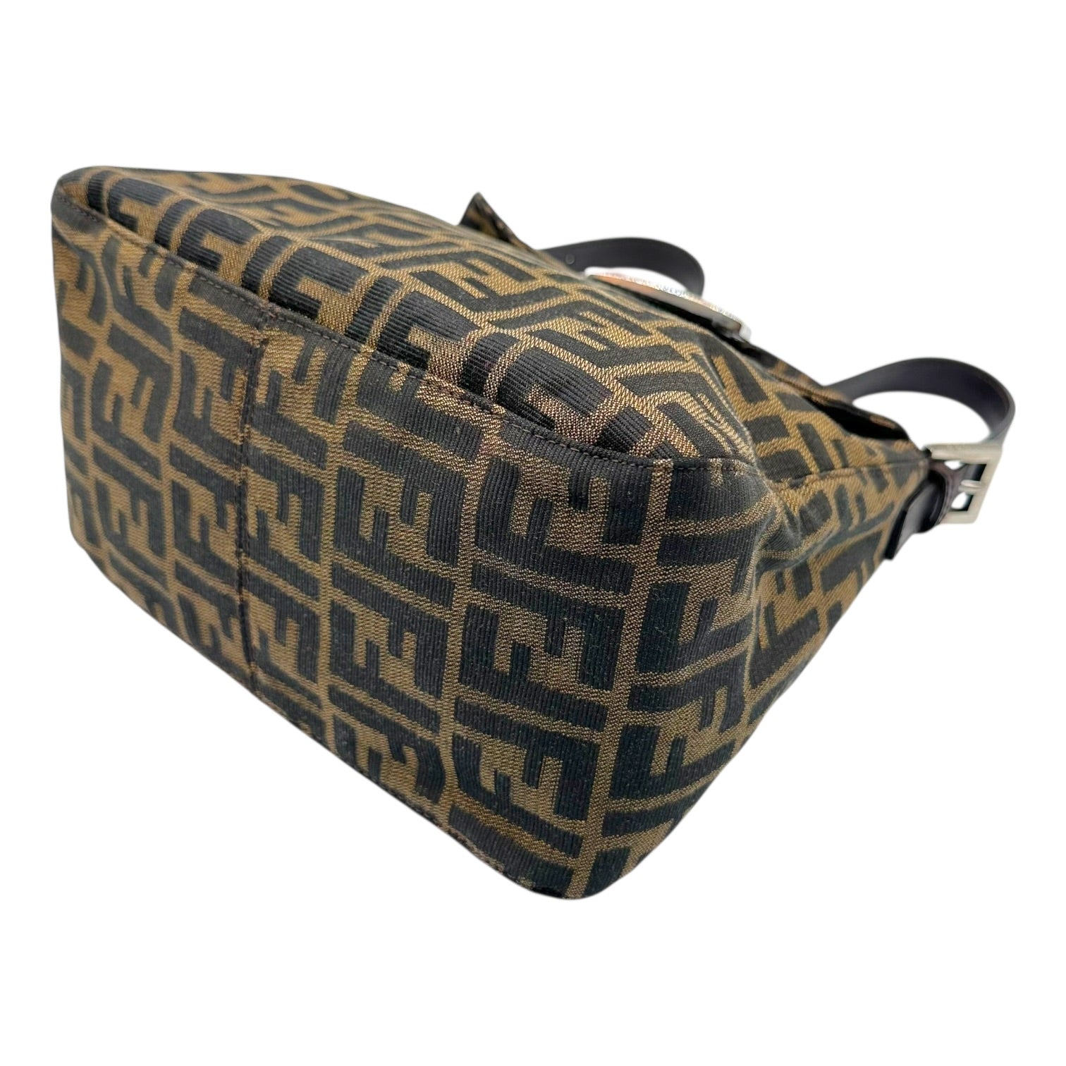 Fendi Brown Zucca Monogram Square Baguette Bag