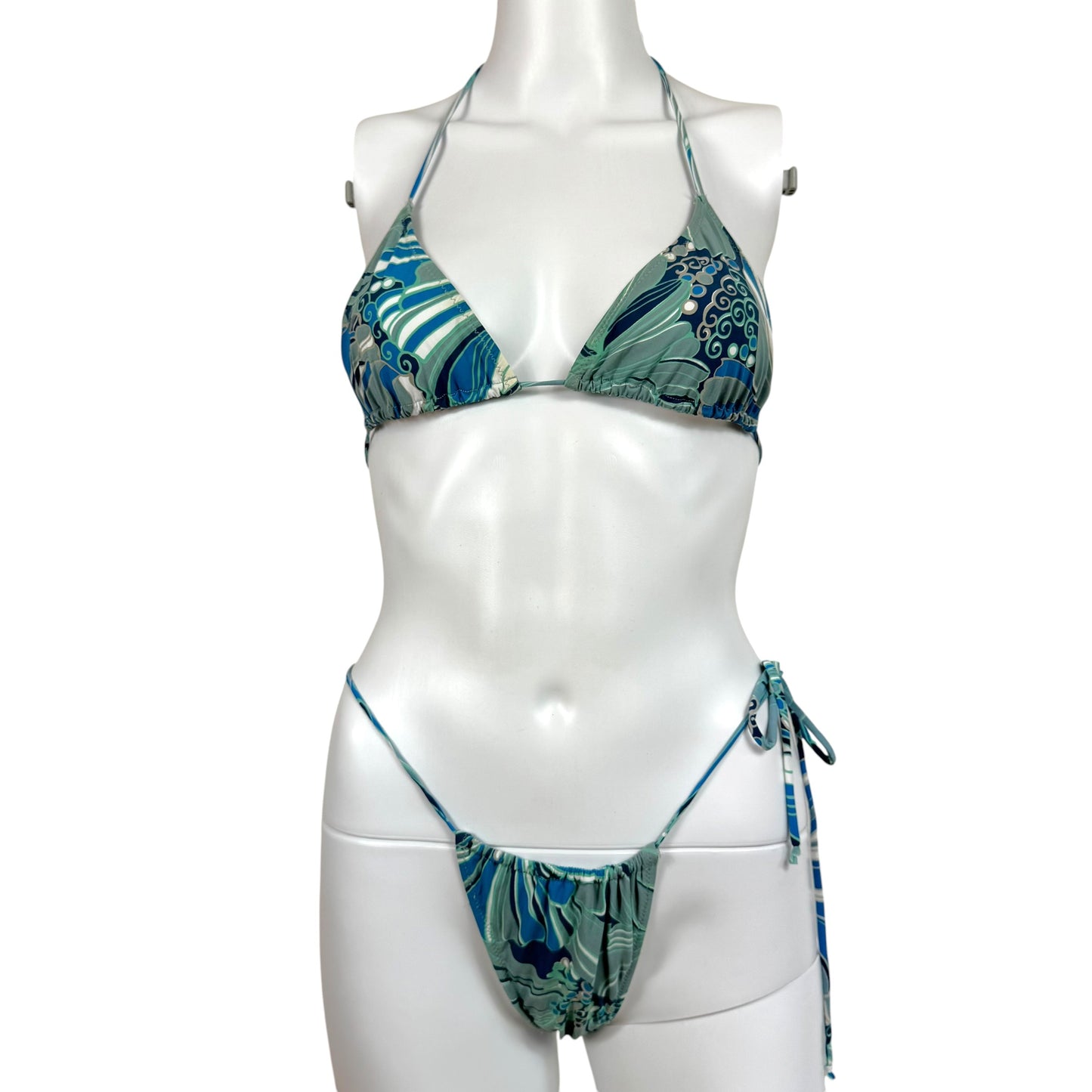 Dolce & Gabbana Blue Printed Bikini Set
