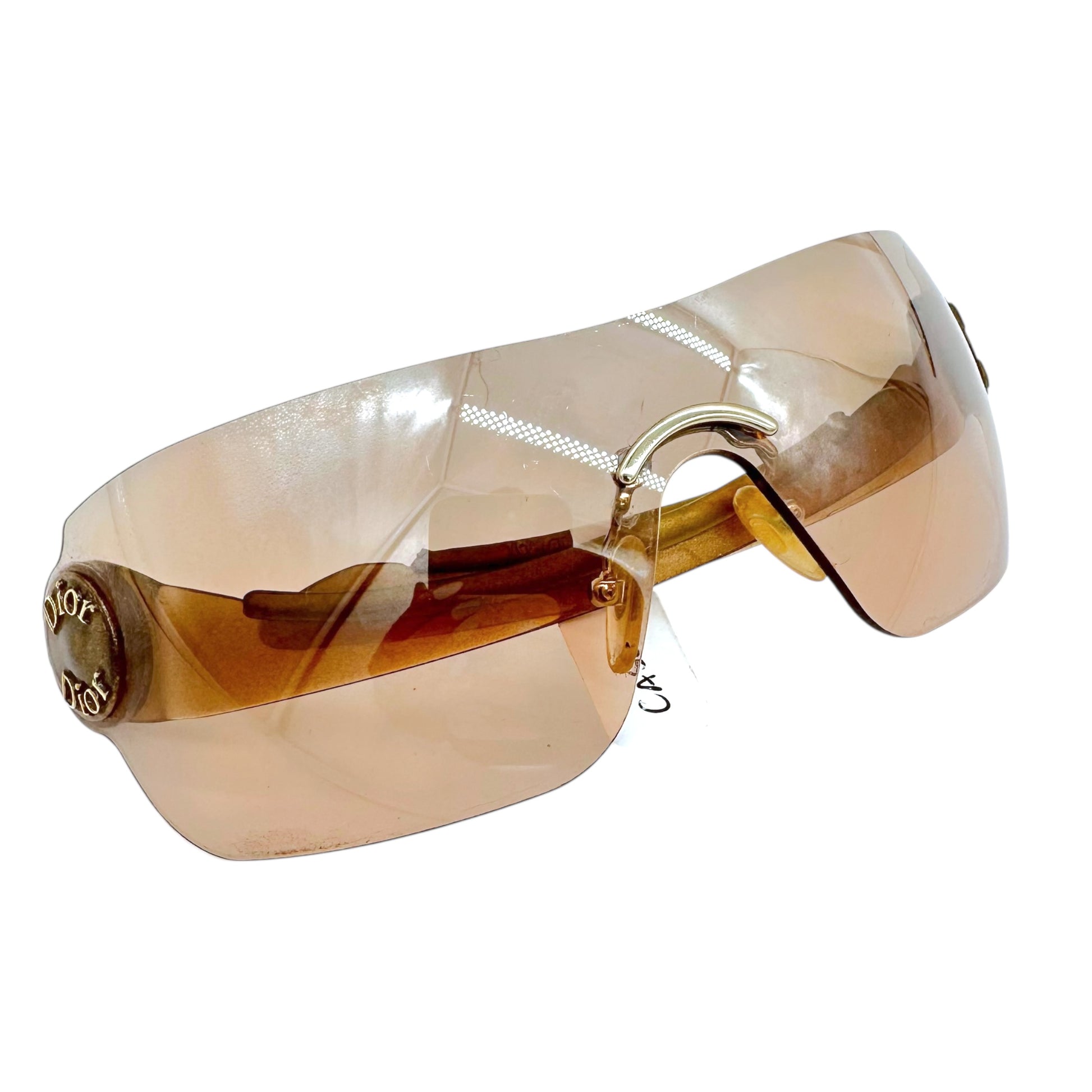 Christian Dior Schlak2 Beige Rare Folding Shield Sunglasses - Outfit Repeater