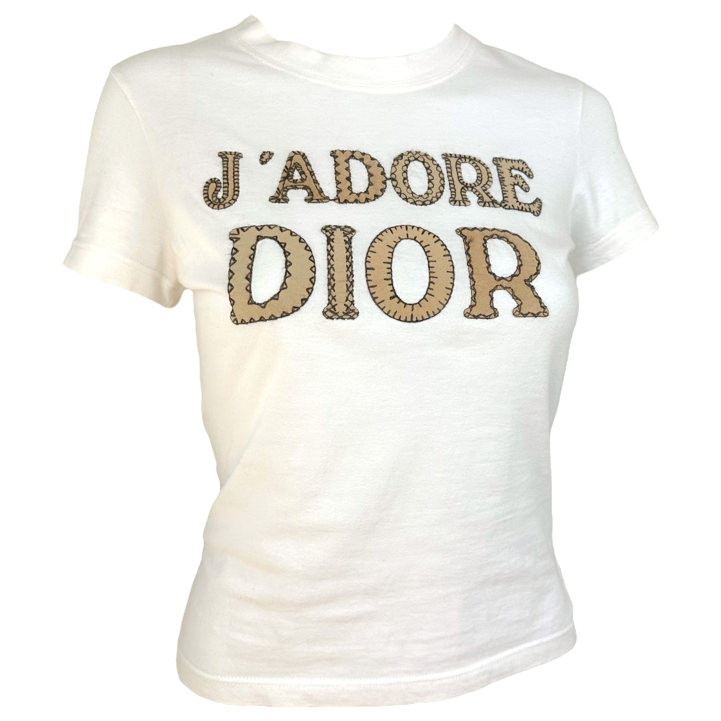 Christian Dior S/S 2003 J'Adore Dior Suede Patchwork T-Shirt - Outfit Repeater