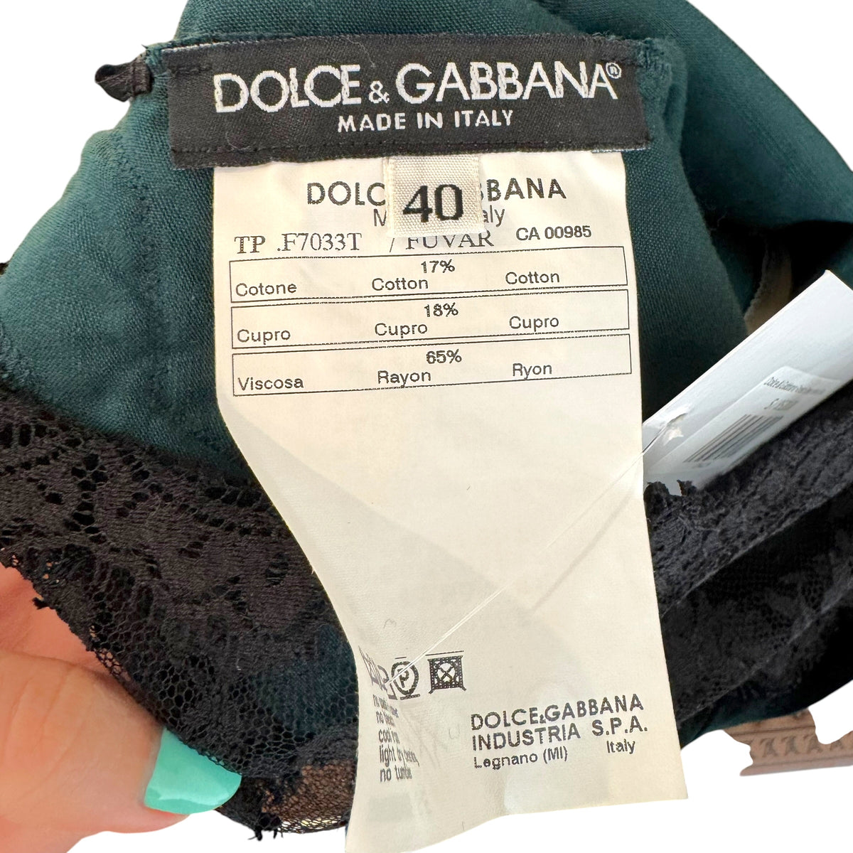 Dolce & Gabbana Forest Green Velvet & Sequin Embellished Lace Bustier Top