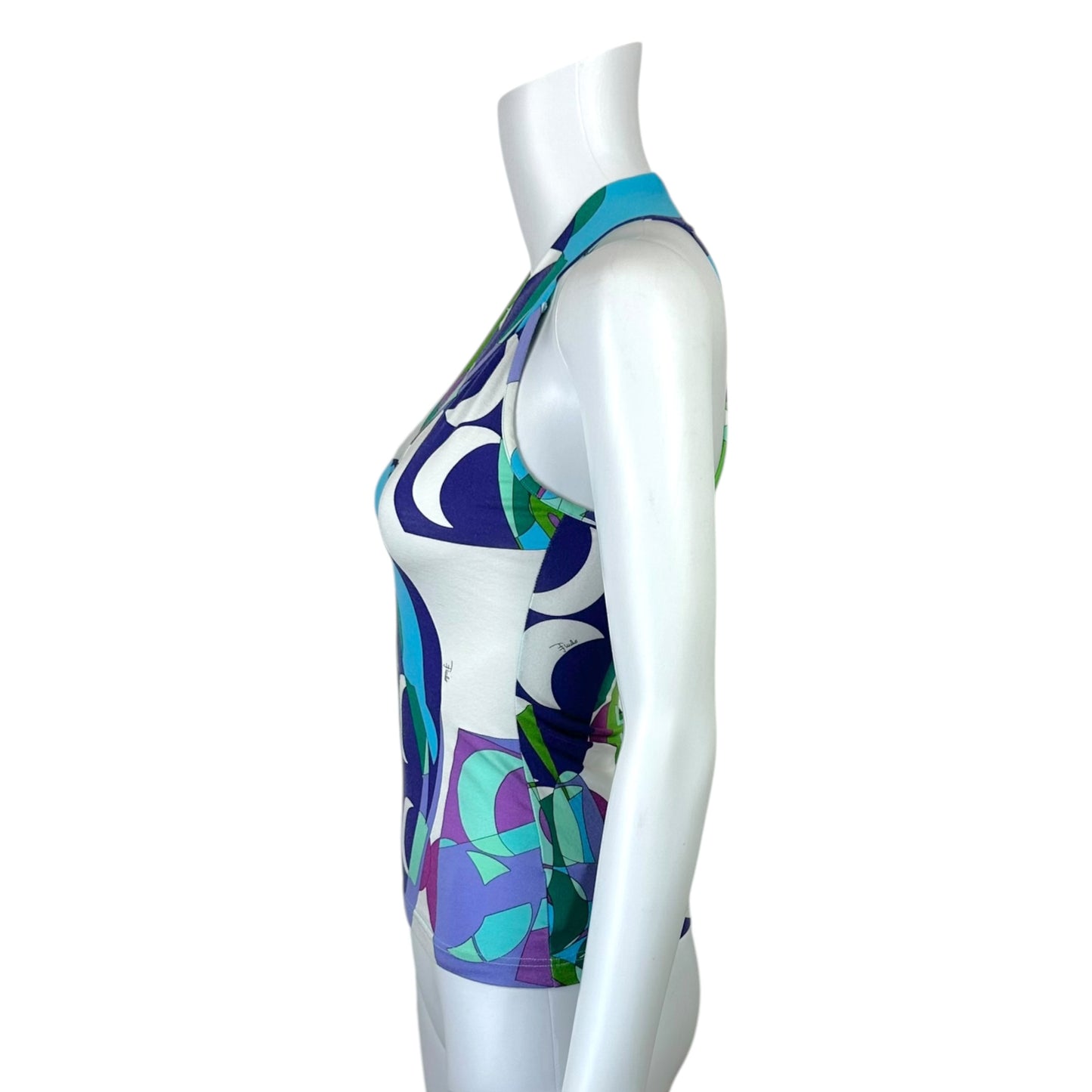 Emilio Pucci Blue & Purple Printed Racerback Tank