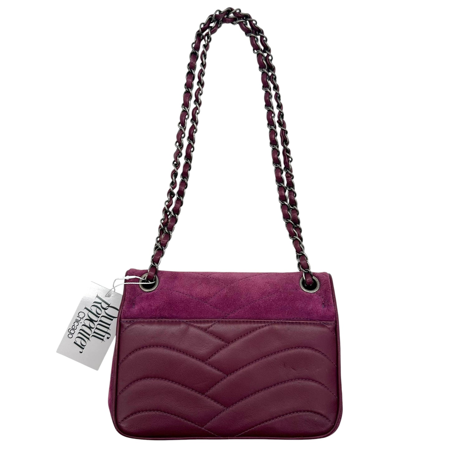 Chanel Small Flap Shoulder Bag Purple Suede Leather