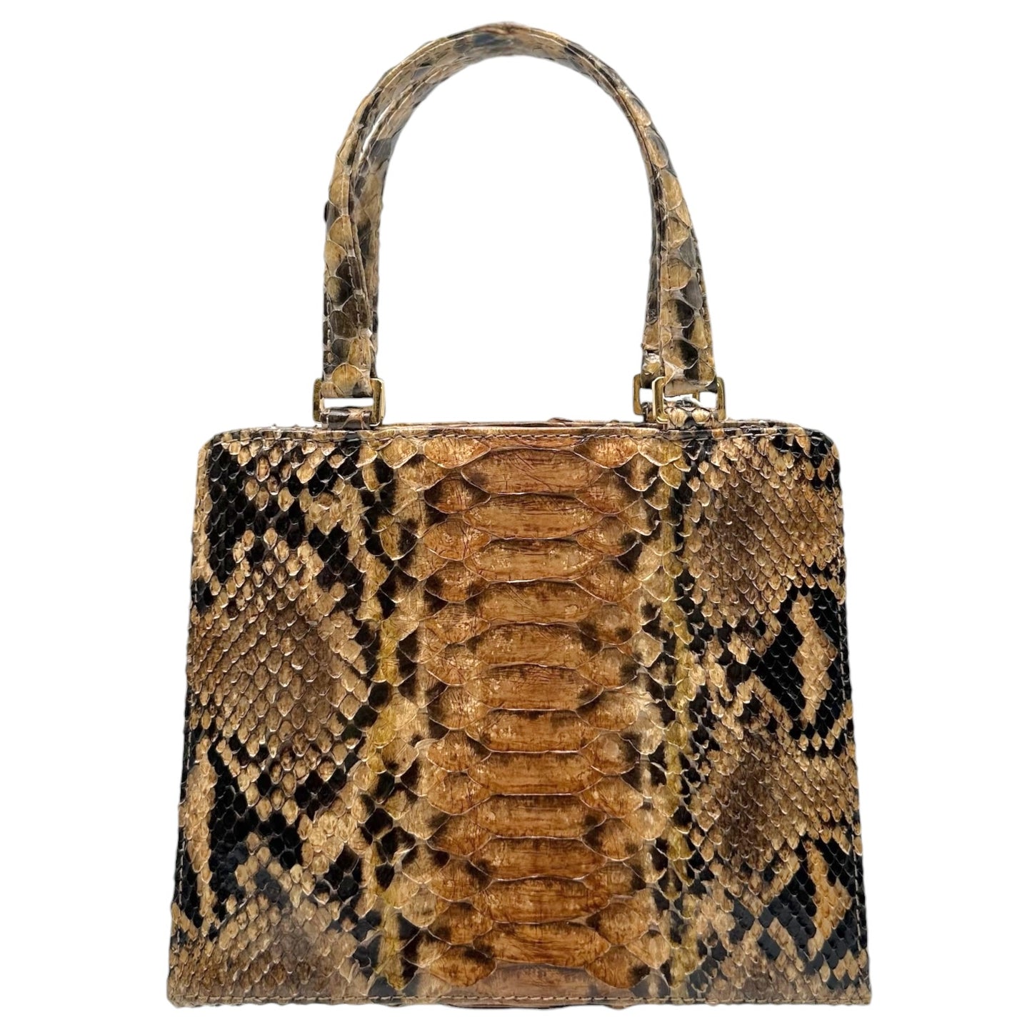 Fendi Mini Handbag Brown Python Top Handle