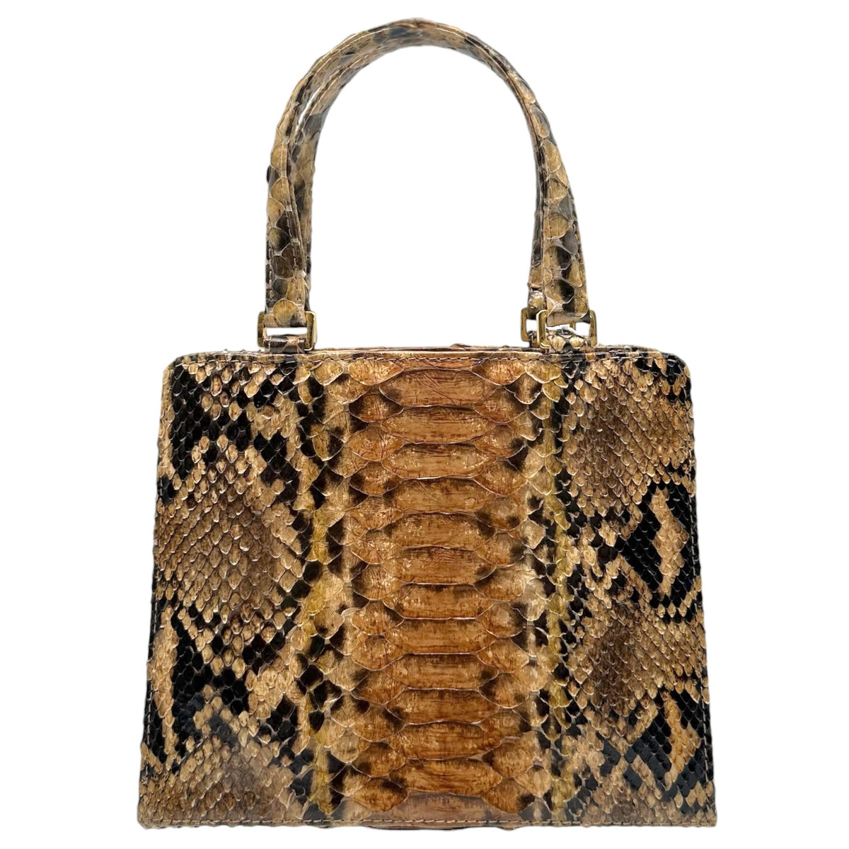 Fendi Mini Handbag Brown Python Top Handle