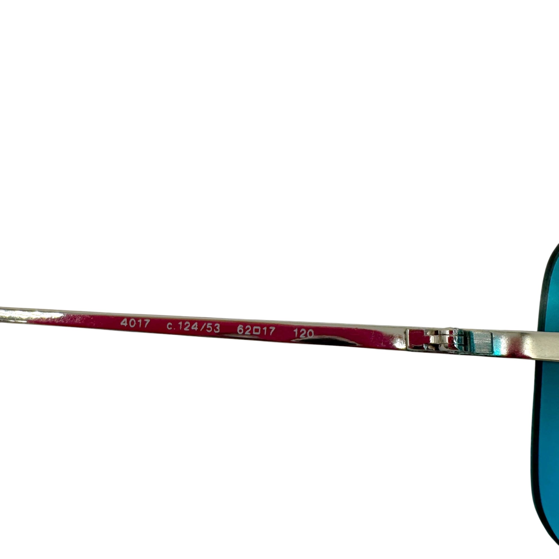 Chanel Rimless Rectangle Sunglasses Turquoise Silver