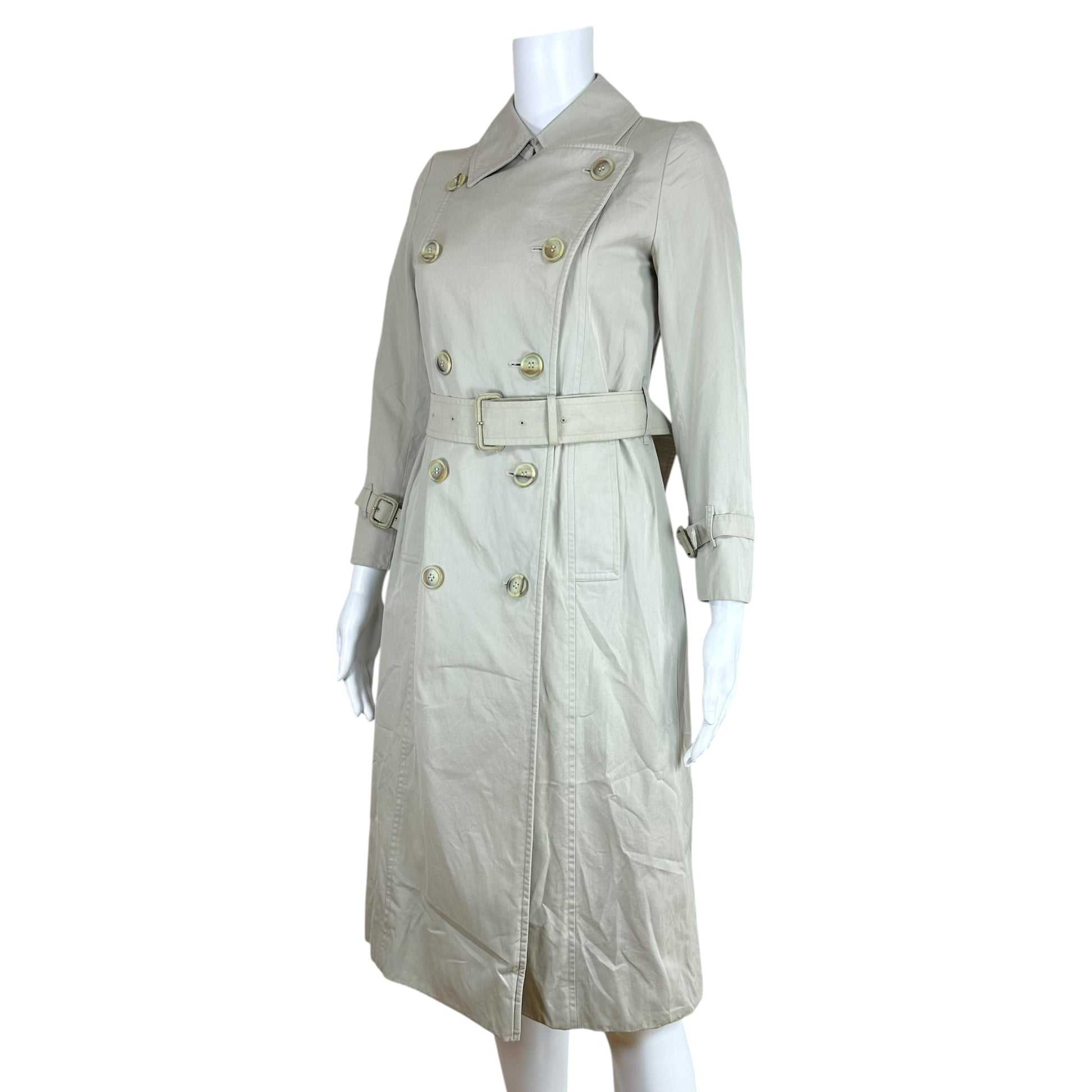 Burberry Classic Trench Coat Light Beige 90's Vintage XXS