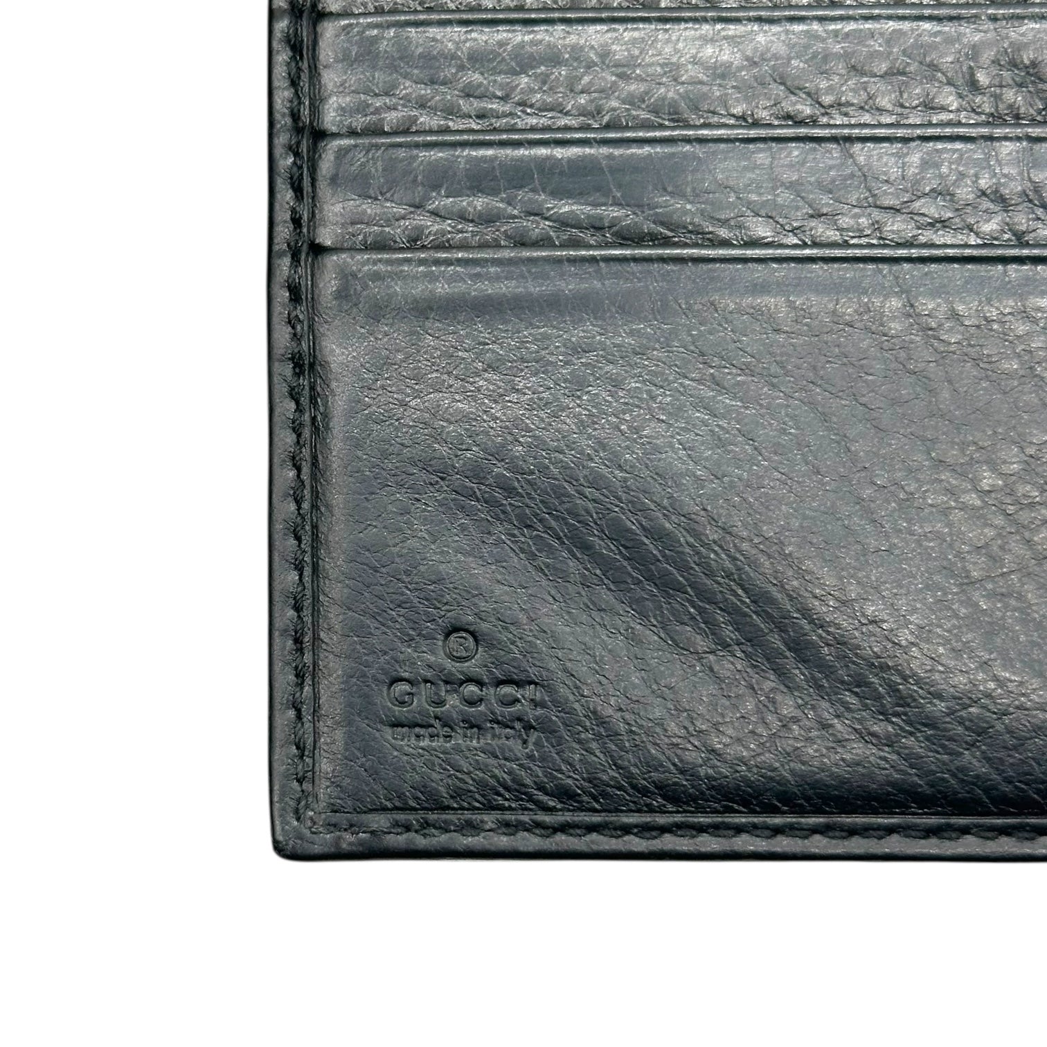 Gucci Black Guccissima Embossed Monogram Bi-Fold Wallet - Outfit Repeater