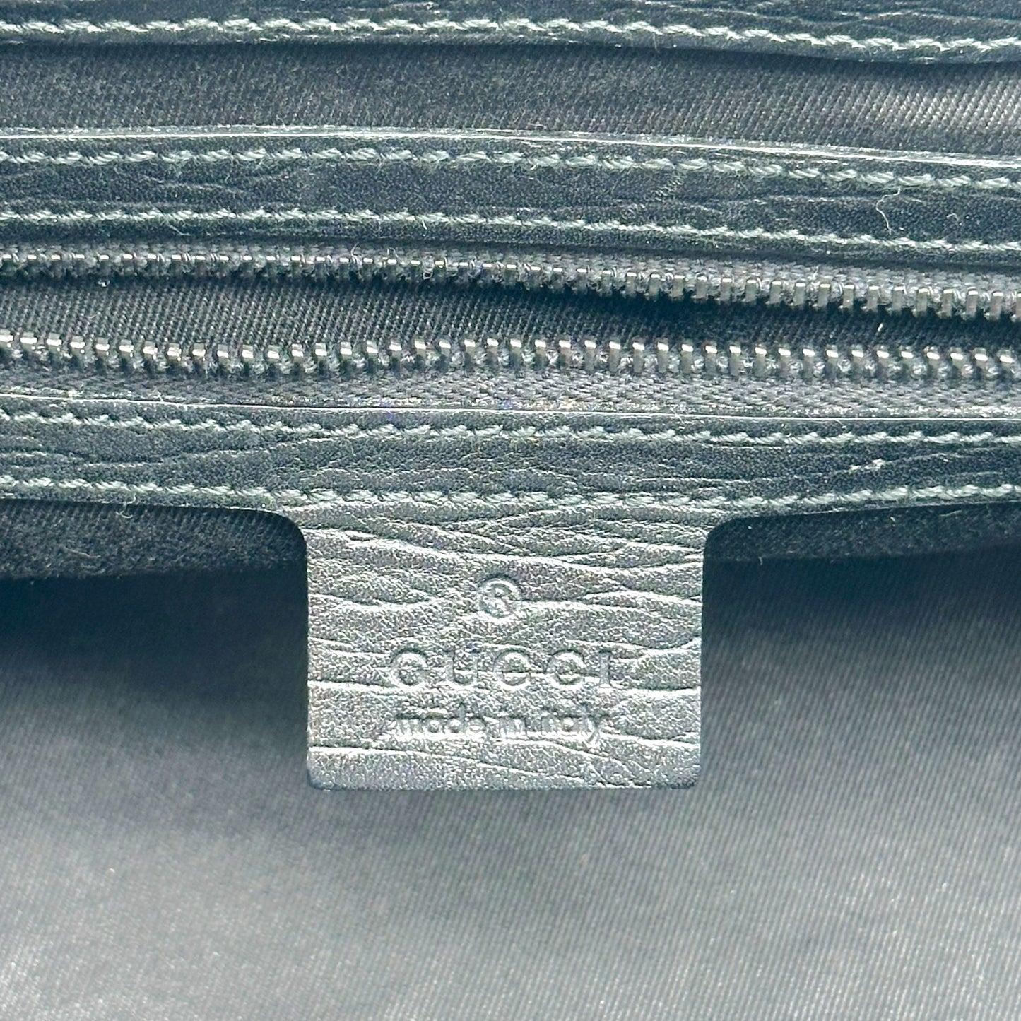 Gucci Black Monogram East-West Wooden Handle Handbag