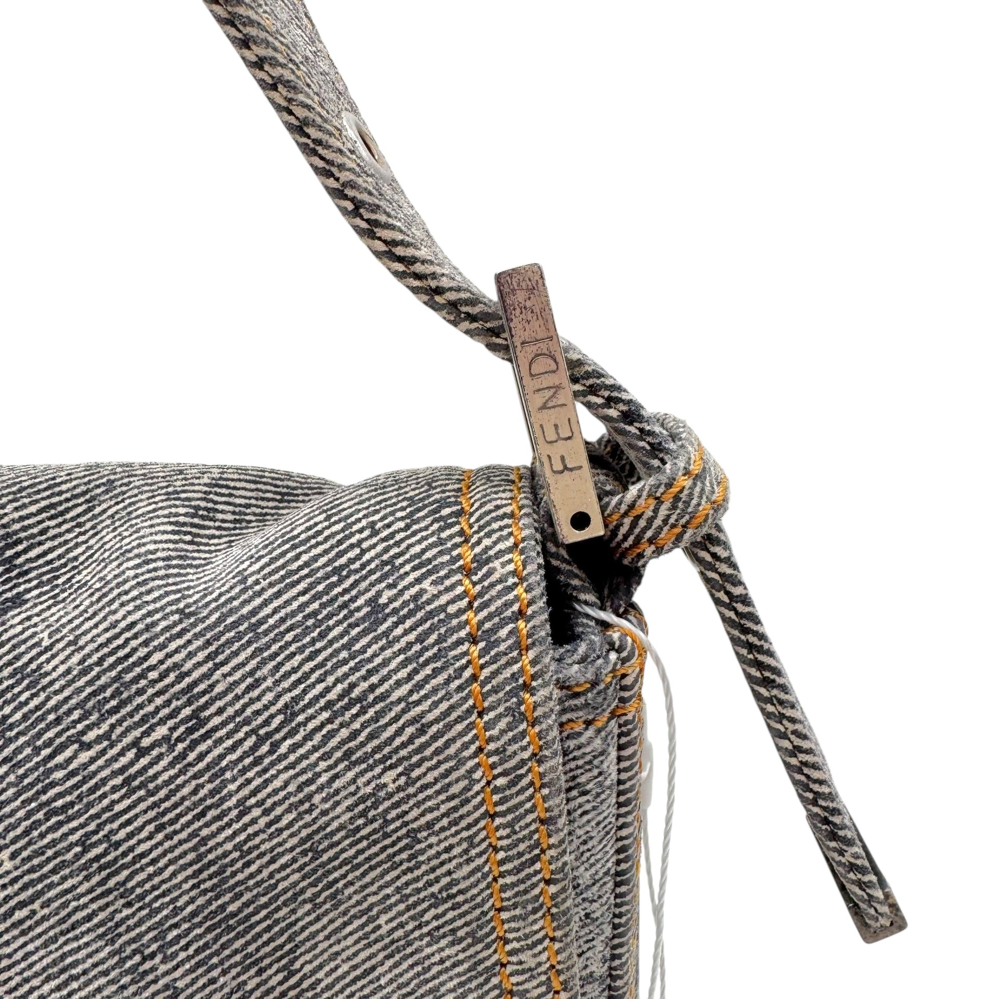 Fendi Blue 'Denim' Suede Baguette Bag - Outfit Repeater