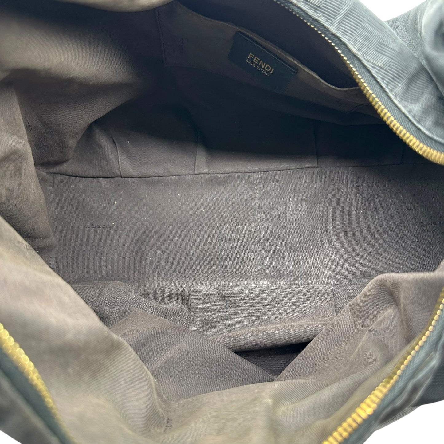 Fendi Black Zucca Monogram Hobo Bag
