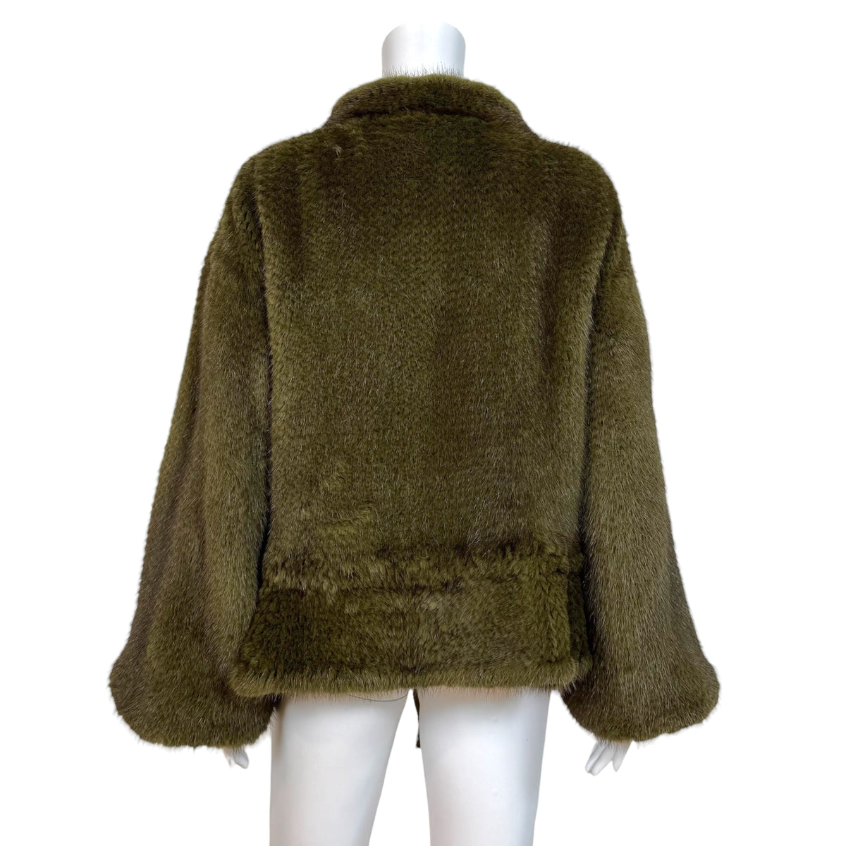 Roberto Cavalli Mink Fur Puff Sleeve Coat Khaki Green