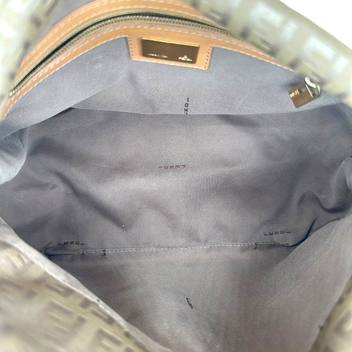 Fendi Gold Zucchino Monogram Fold-Over Baguette Bag