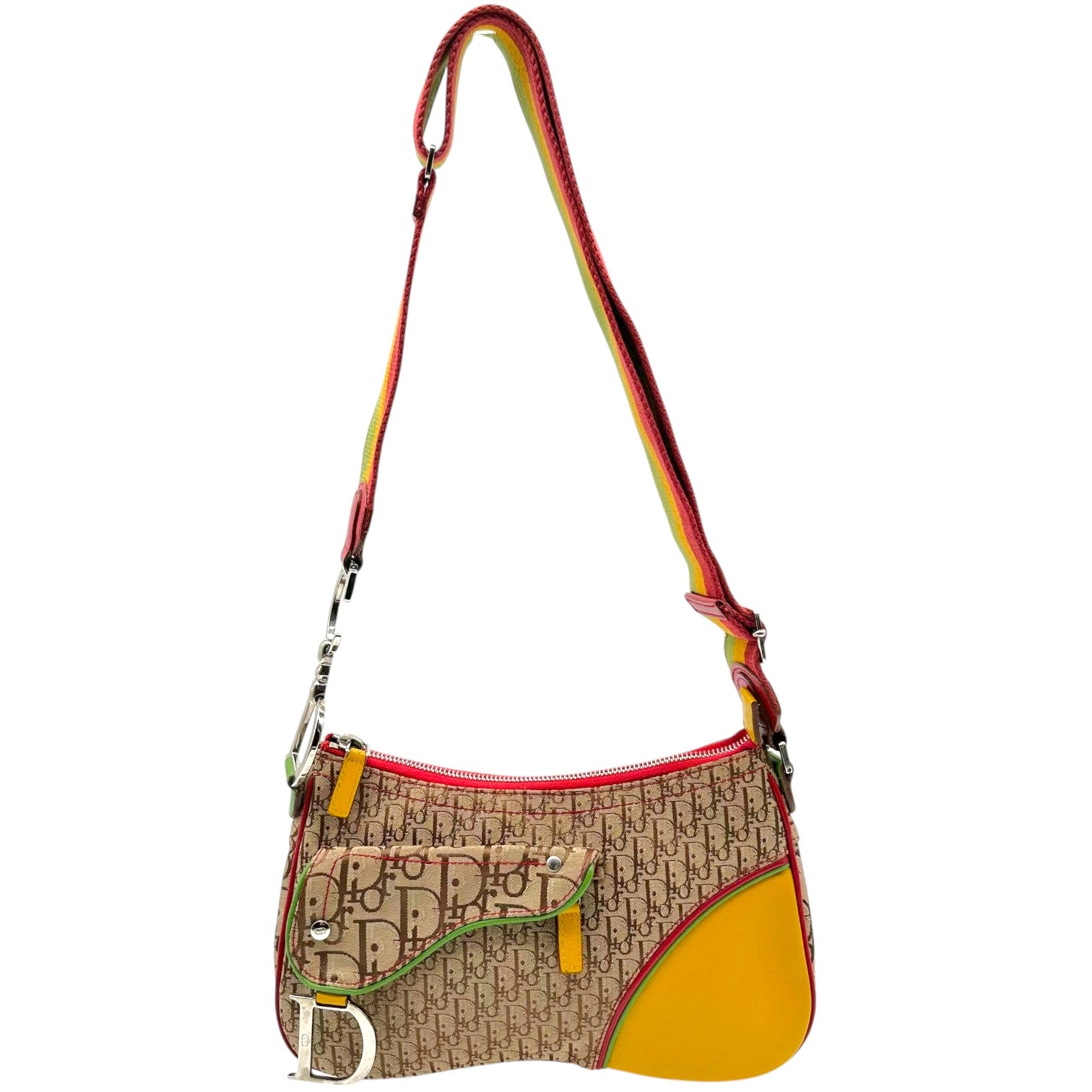 Christian Dior Crossbody Saddle Bag Rasta Monogram
