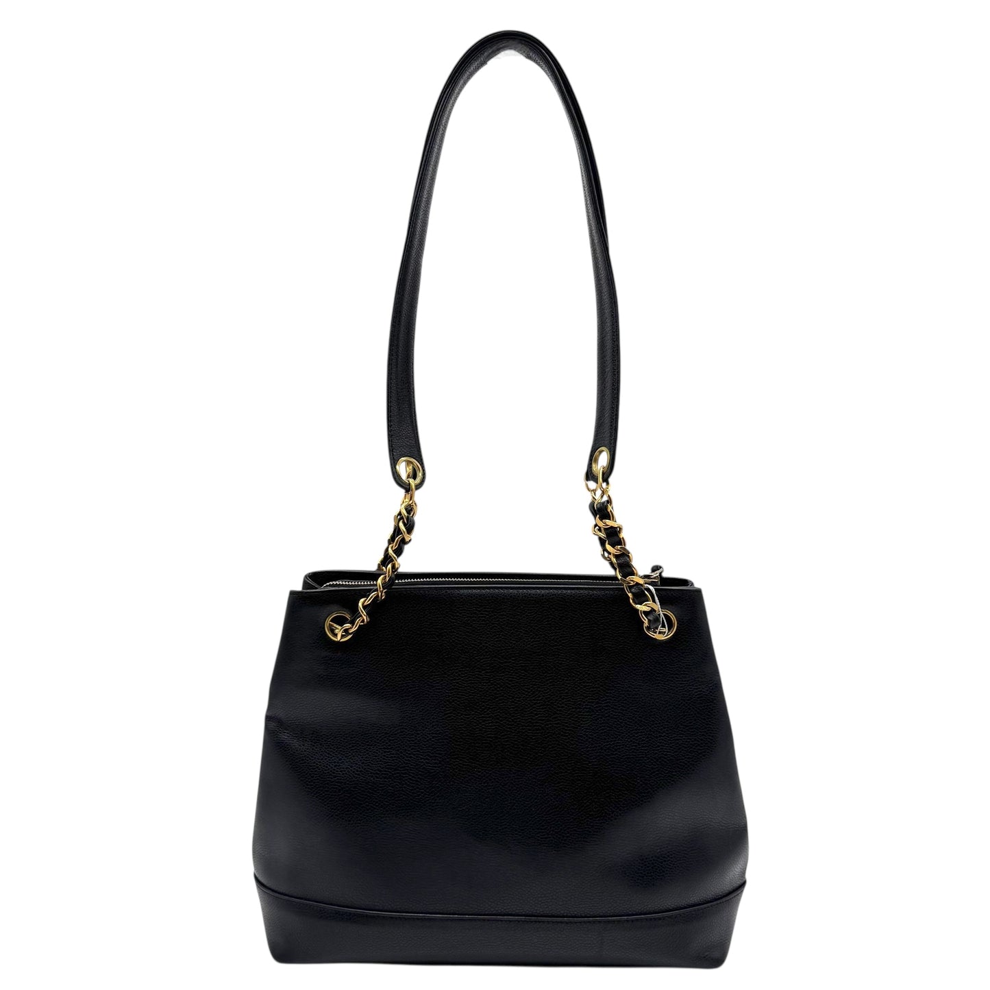 Chanel Black Caviar Leather Big CC Logo Tote Bag 1991-1994 - Outfit Repeater