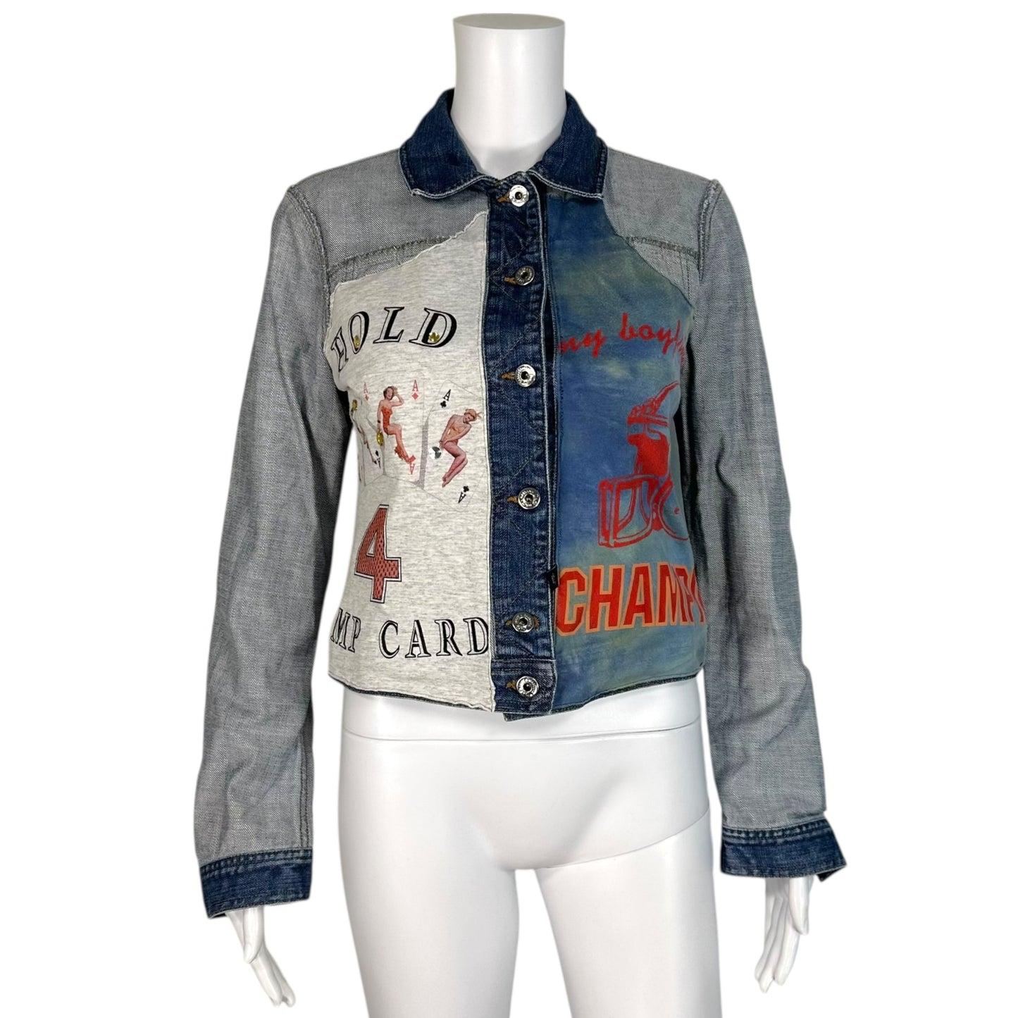 D&G Dolce & Gabbana 'T-Shirt' Patchwork Graphic Denim Jacket
