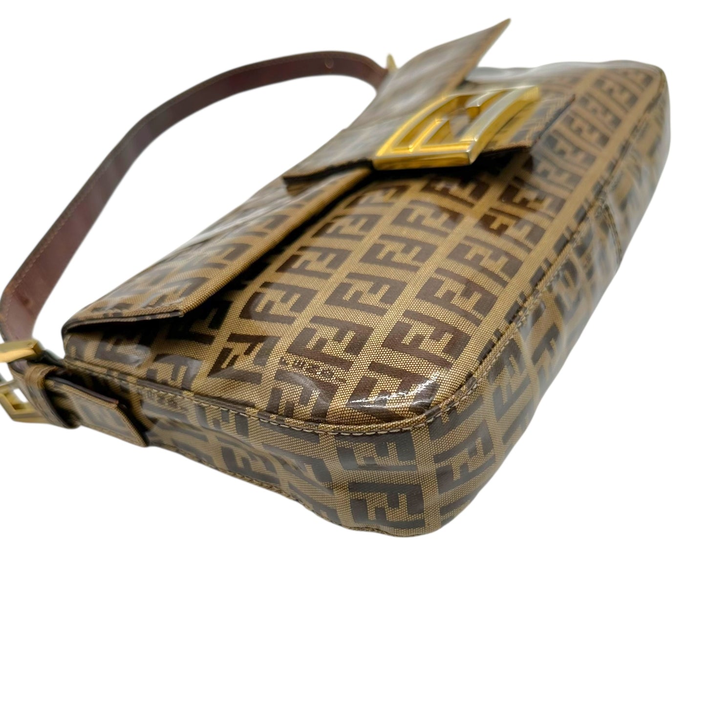 Fendi Coated Canvas Monogram Zucchino Baguette Bag