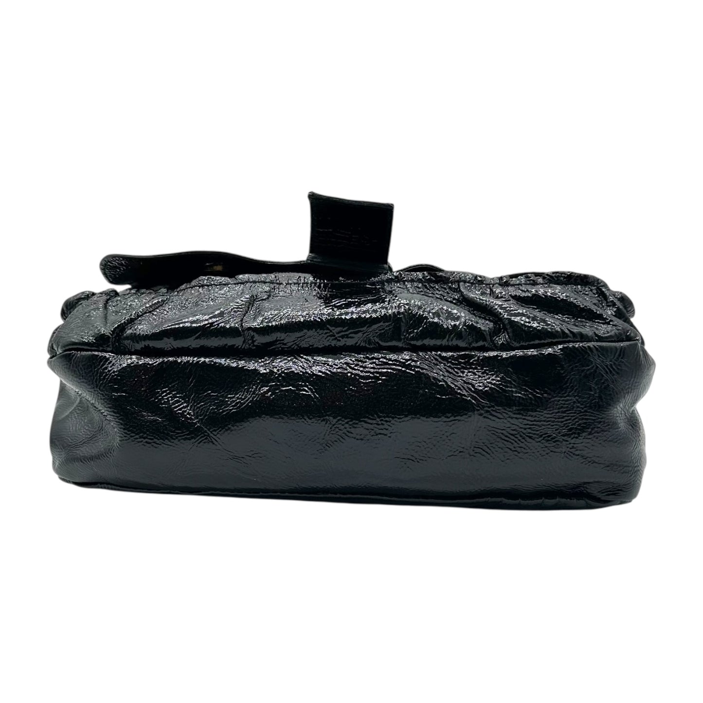 D&G Dolce & Gabbana Studded Patent Leather Logo Strap Bag