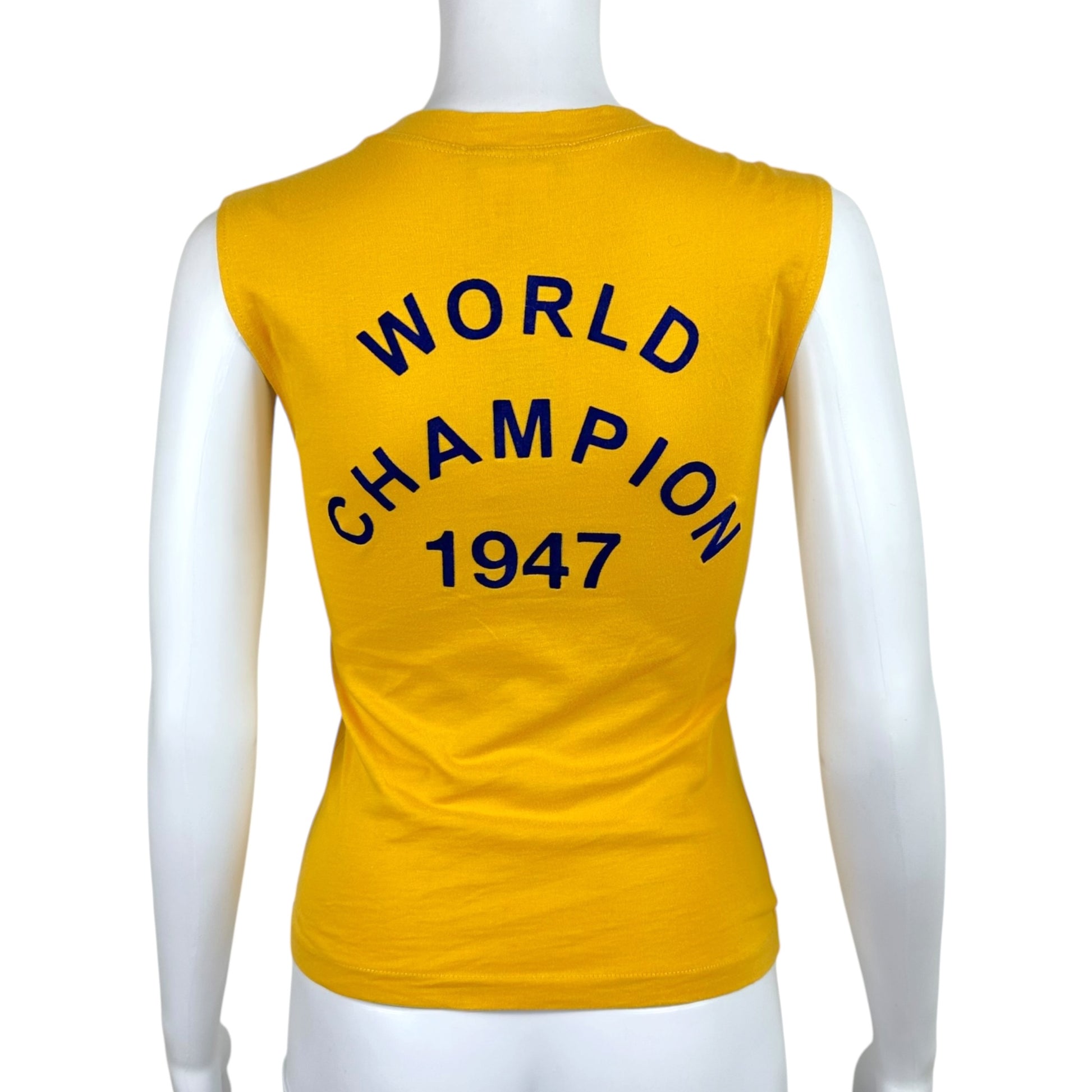 Christian Dior Yellow Blue J'Adore Logo Tank Top