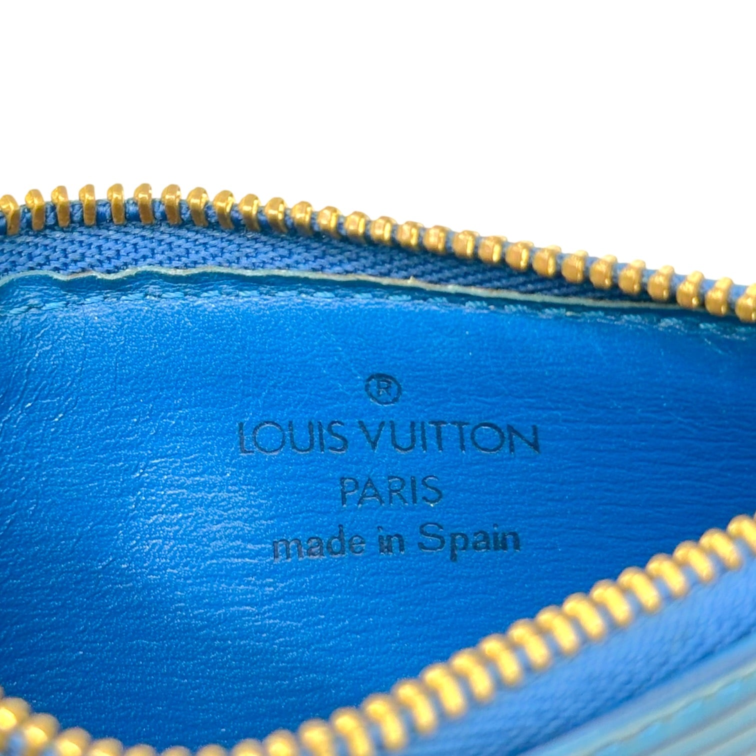 Louis Vuitton Blue Epi Leather Zip Key Pouch