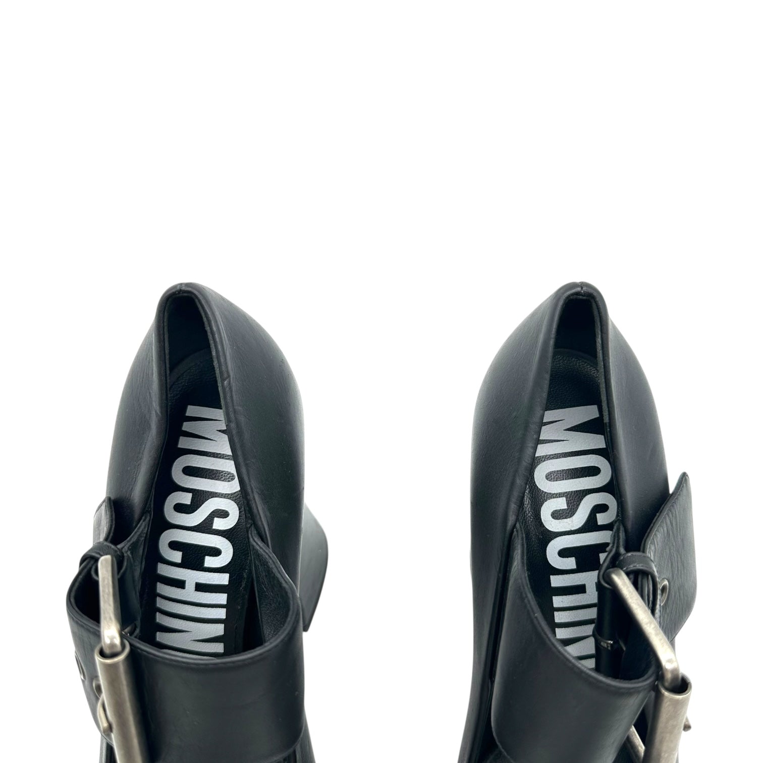 Moschino Black Leather Platform Mary Jane Heels - Outfit Repeater