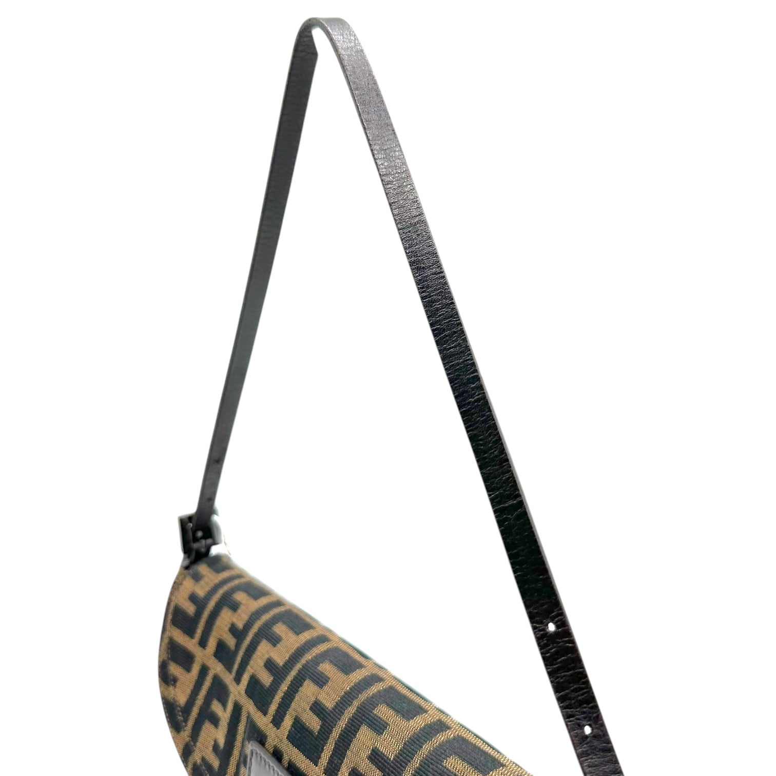 Fendi Large Baguette Bag Zucca Monogram Fold-Over Design