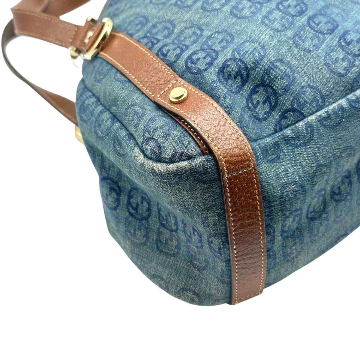 Gucci Denim Monogram Medium Hobo Bag