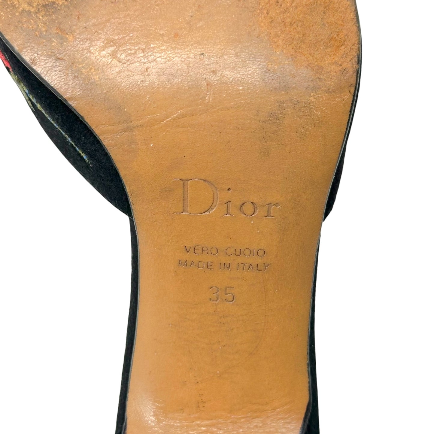 Christian Dior S/S 2002 Koi & Floral Embroidered Kitten Heel Mules