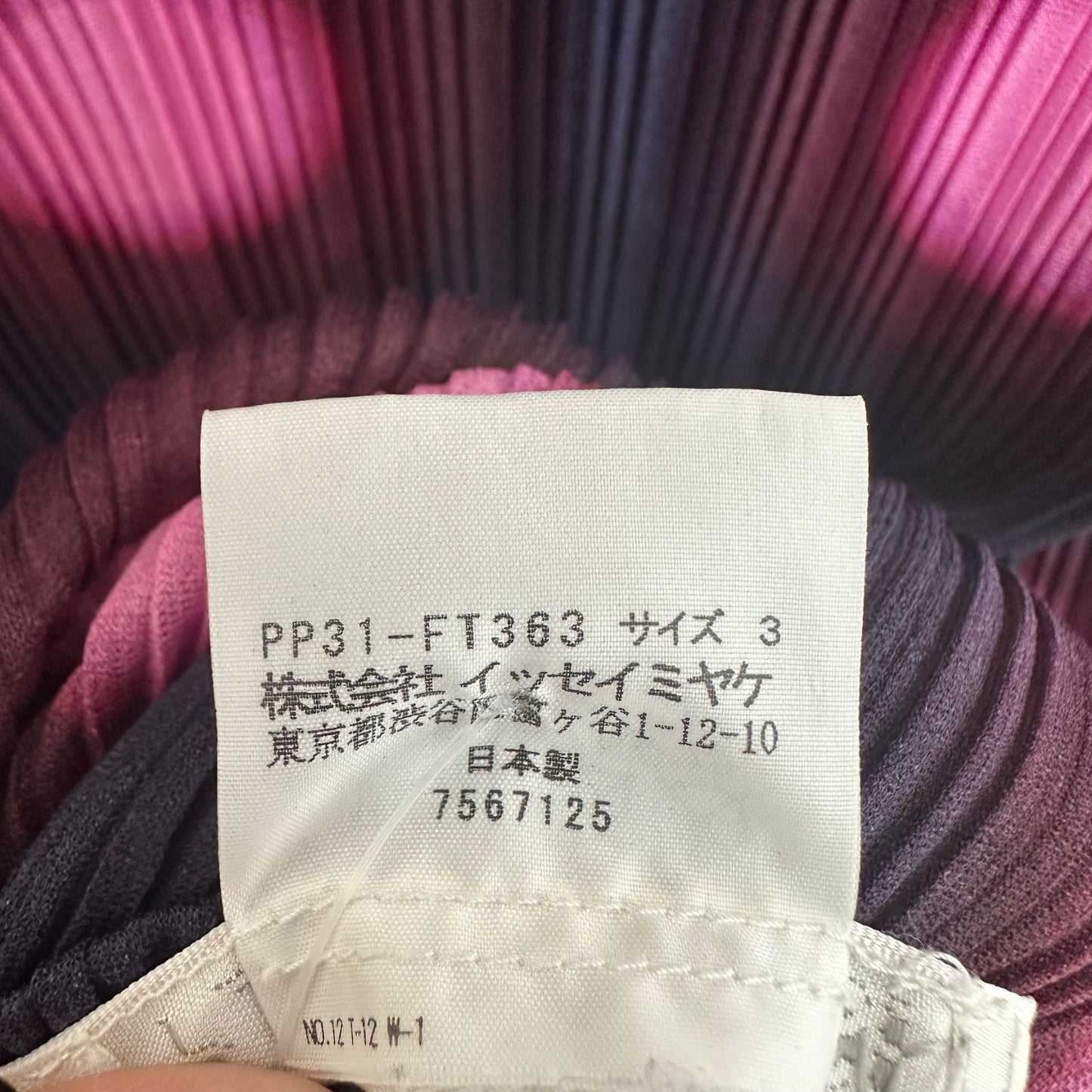 Issey Miyake Pleats Please Navy & Pink Polka Dot Mock Neck Longsleeve Mini Dress