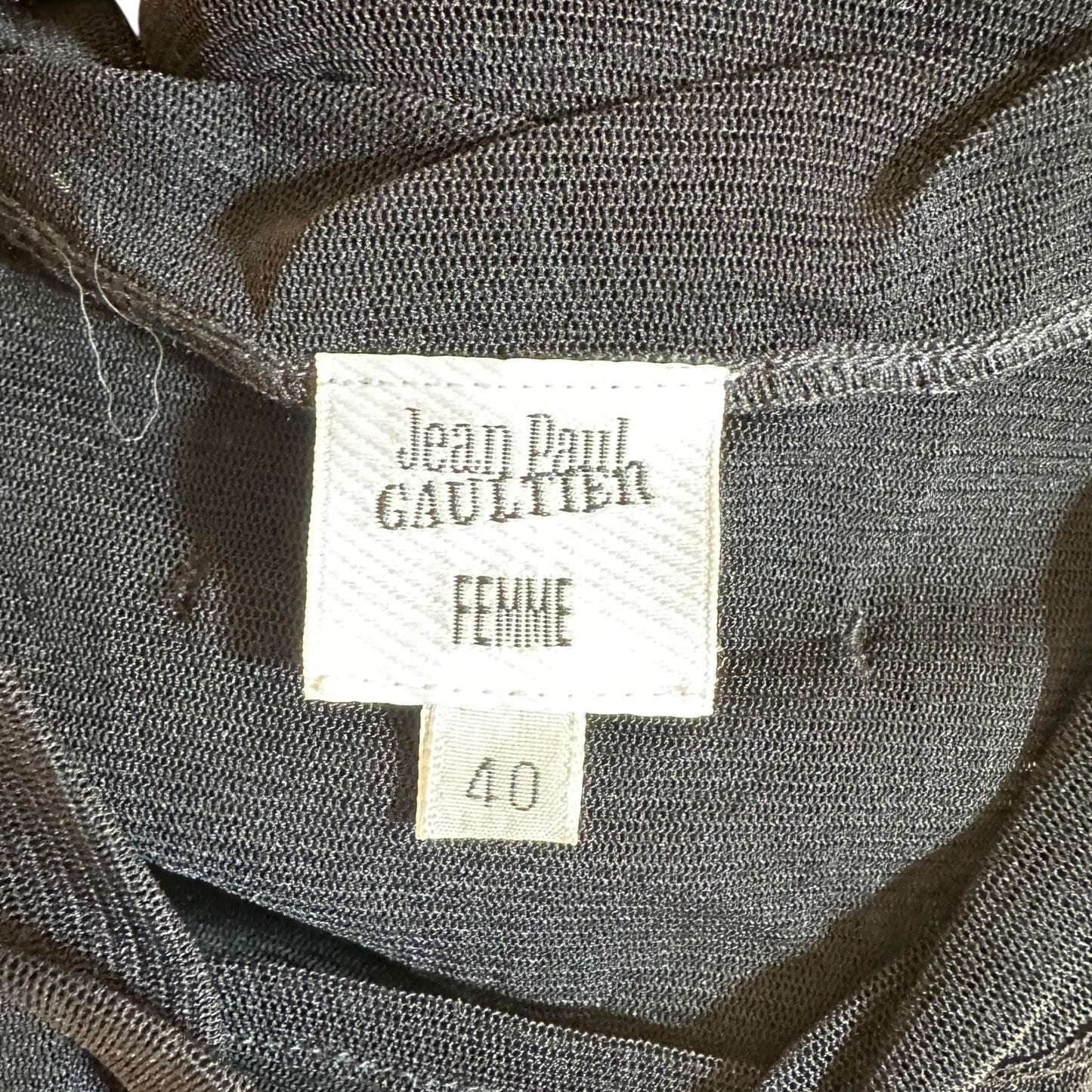 Jean Paul Gaultier Black Mesh Wrap Tank Top