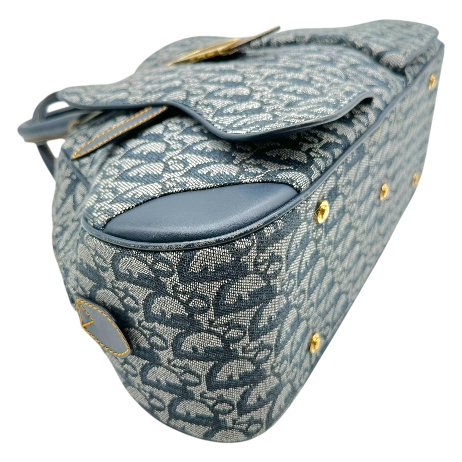 Christian Dior Bowler Bag Navy Blue Trotter Monogram