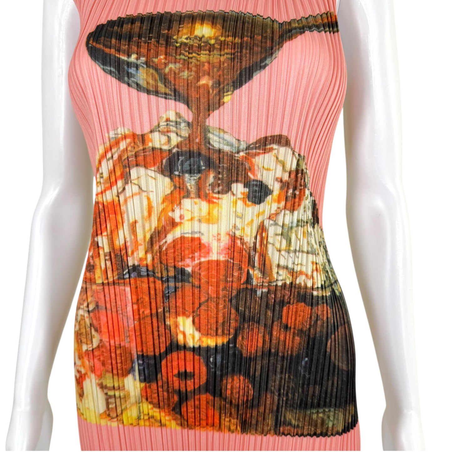 Issey Miyake Pleats Please Pink Ice Cream Sundae Print Tank