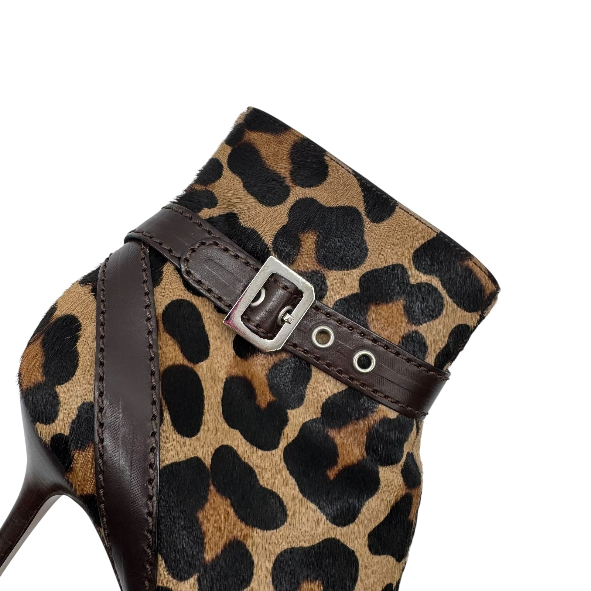 Dolce & Gabbana Leopard Print Ponyhair Heeled Logo Boots - Outfit Repeater