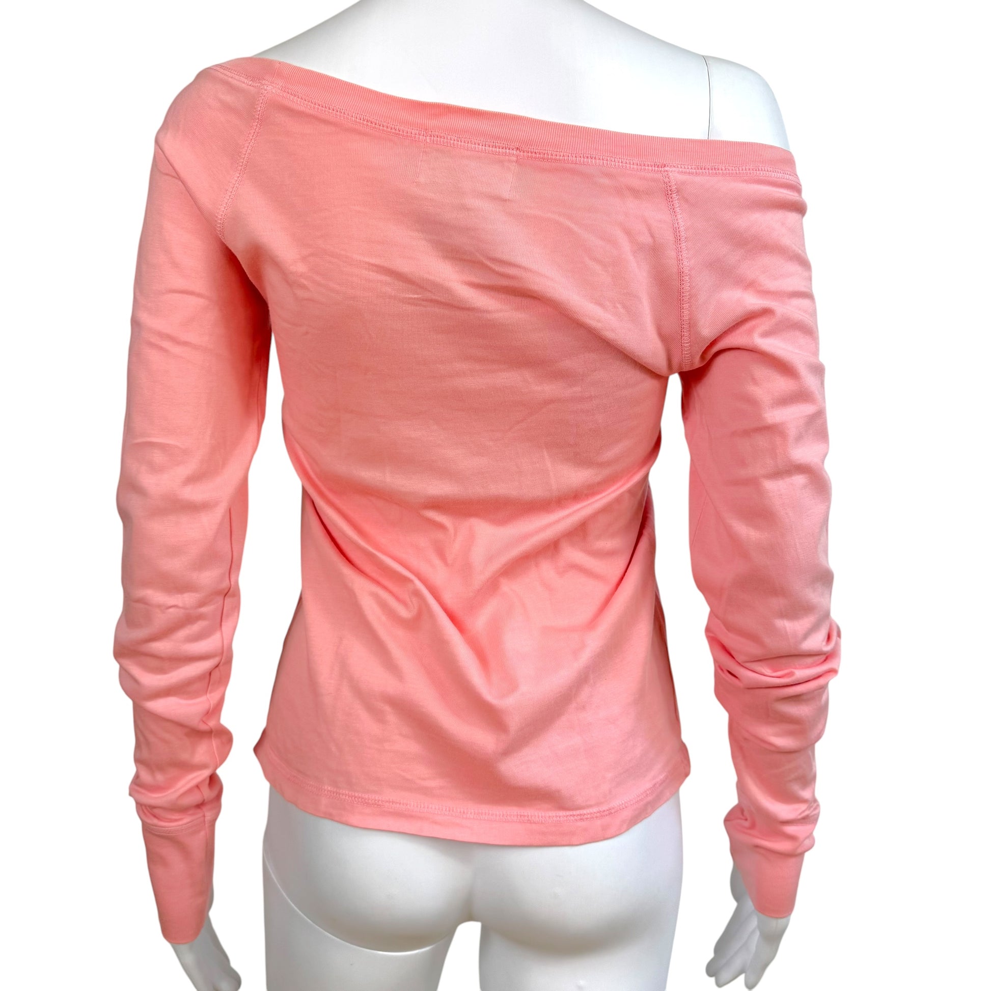 Juicy Couture Off-Shoulder Graphic Longsleeve T-Shirt Pink