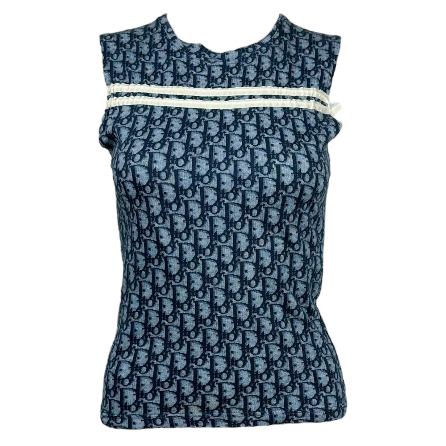 Christian Dior S/S 2002 Blue Monogram Trotter Tank Top - Outfit Repeater