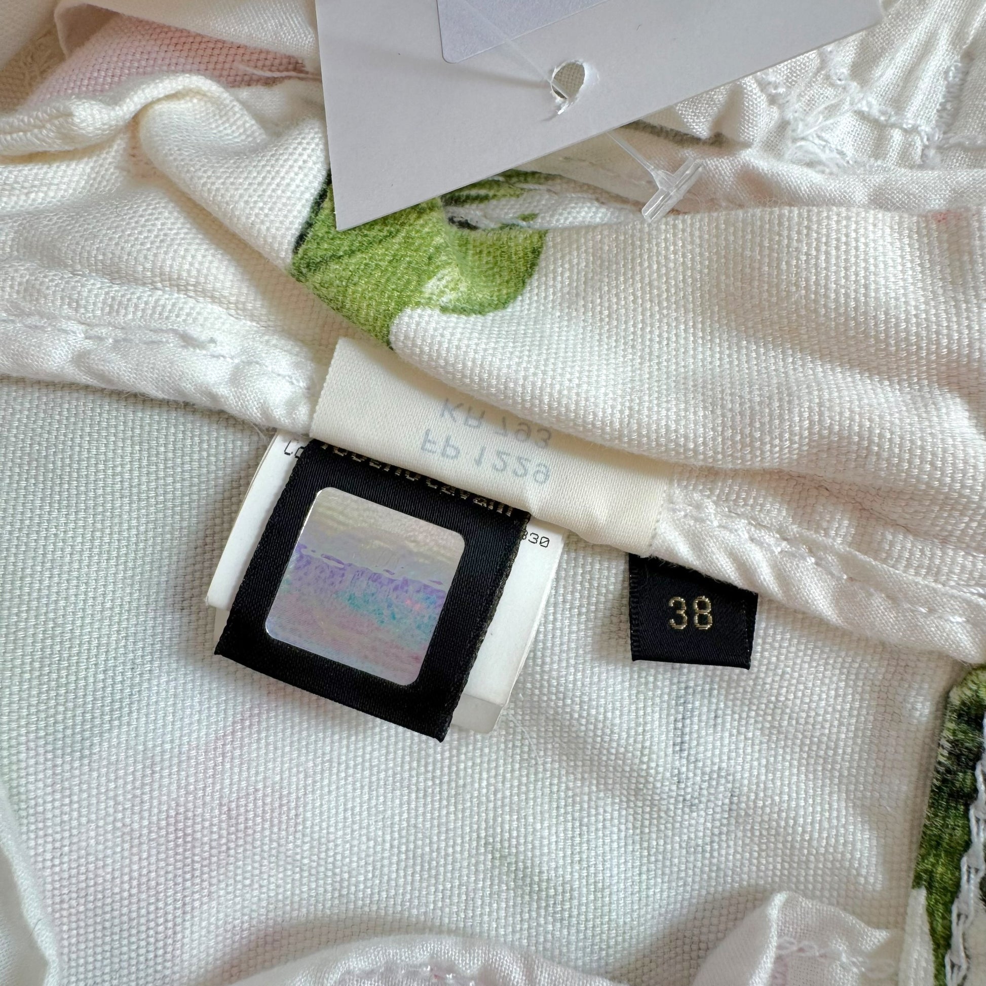 Roberto Cavalli Floral Print Jeans White 2005 Vintage