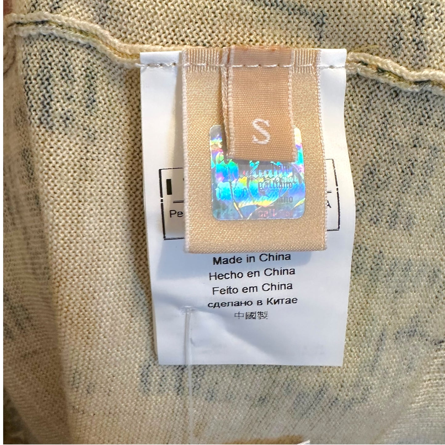 Galliano Yellow & Black Gazette Printed Cashmere Cardigan NEW